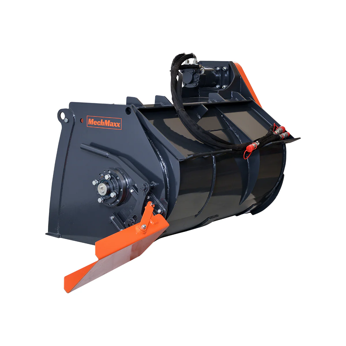 MechMaxx 60” Skid Steer Concrete Mixer Attachment, Side Chute Dispenser & Bag Splitter, Universal Mount, 16 Cu-Ft Capacity - Image 9