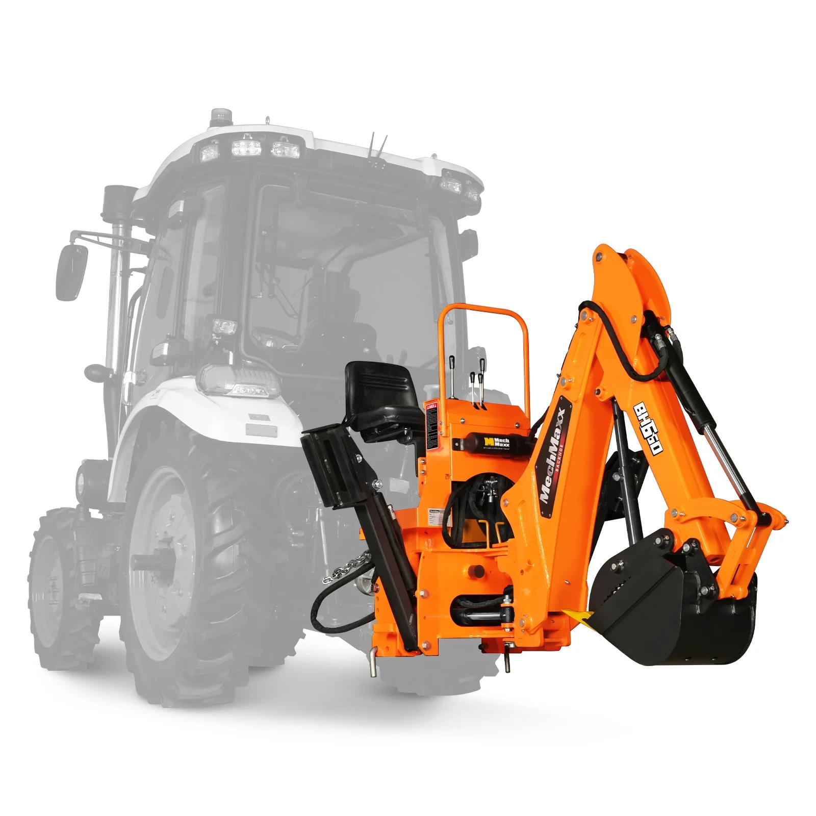 7' Tractor Backhoe Attachment with Mechanical Thumb,  12" Bucket,  ISO/SAE Switchable Controls,  Self-Contained Hydraulic System,  3 Point Hitch Cat.1,  15-50 HP,  BH660M - Image 19