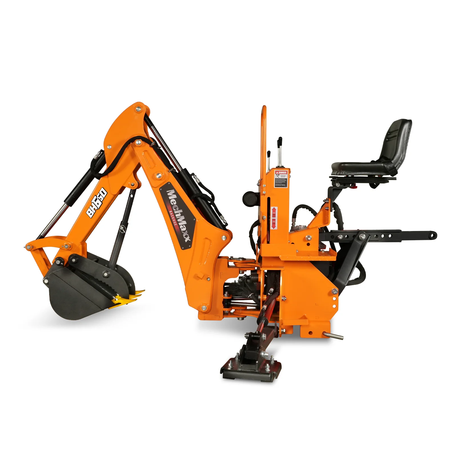 7' Tractor Backhoe Attachment with Mechanical Thumb,  12" Bucket,  ISO/SAE Switchable Controls,  Self-Contained Hydraulic System,  3 Point Hitch Cat.1,  15-50 HP,  BH660M - Image 26