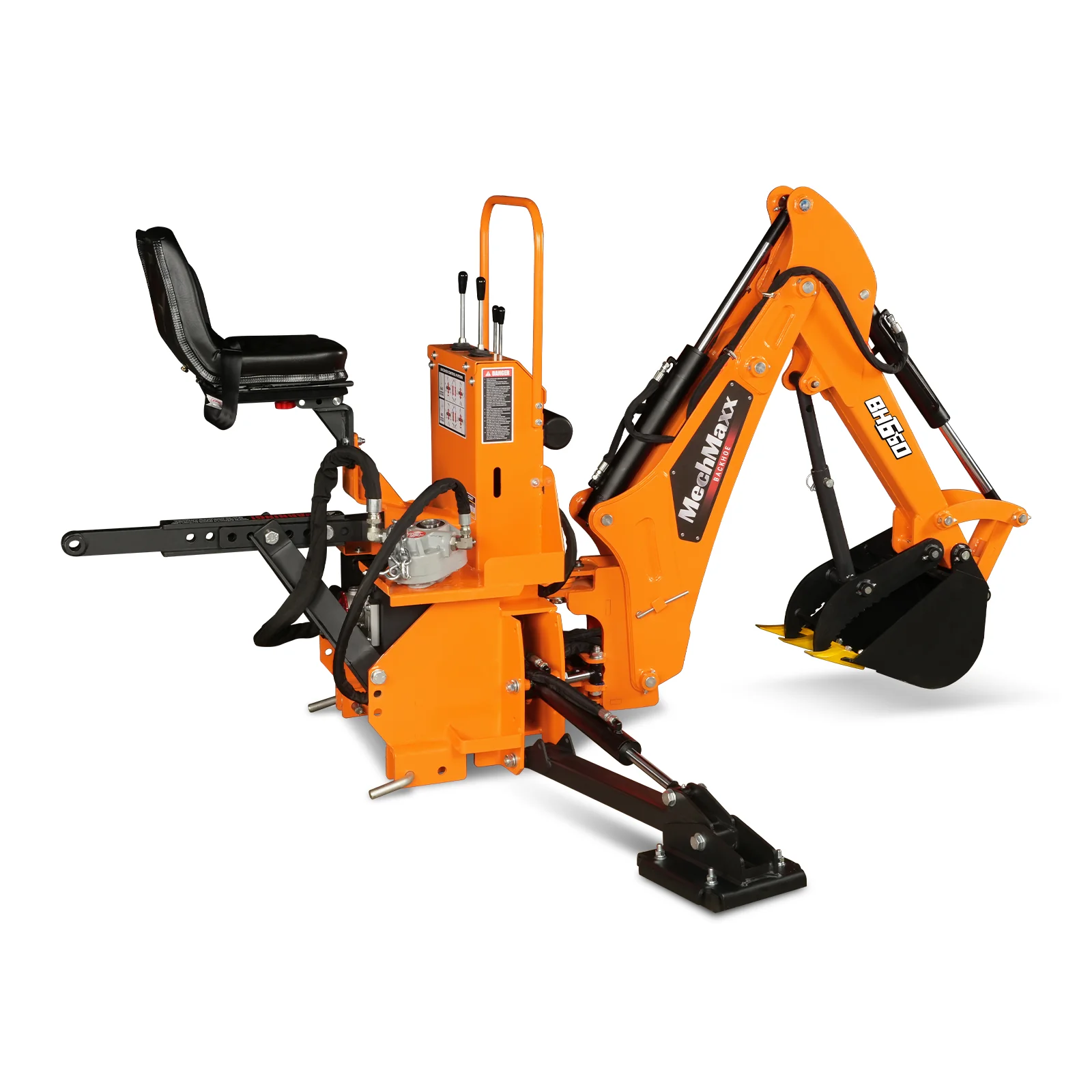 7' Tractor Backhoe Attachment with Mechanical Thumb,  12" Bucket,  ISO/SAE Switchable Controls,  Self-Contained Hydraulic System,  3 Point Hitch Cat.1,  15-50 HP,  BH660M - Image 28