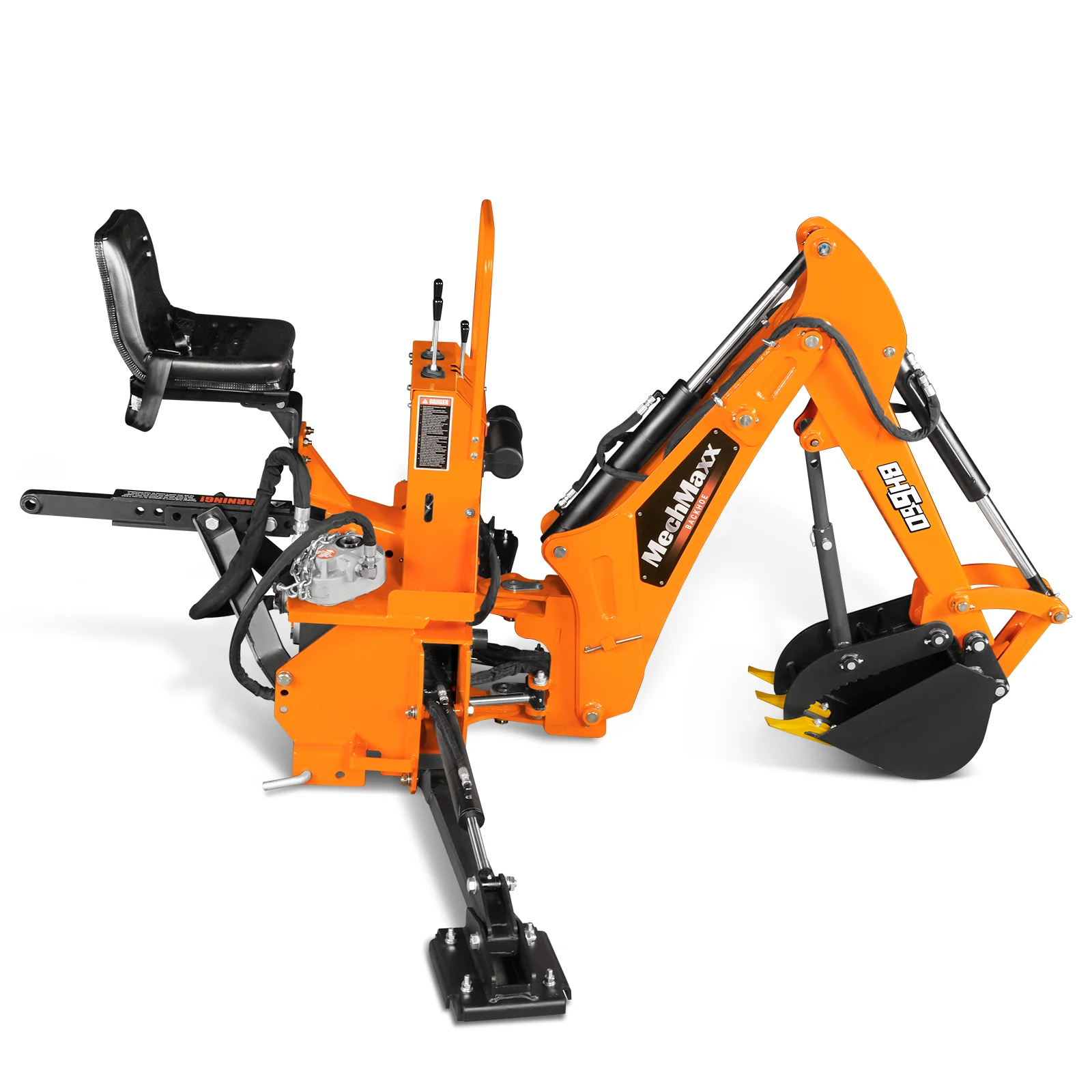 7' Tractor Backhoe Attachment with Mechanical Thumb,  12" Bucket,  ISO/SAE Switchable Controls,  Self-Contained Hydraulic System,  3 Point Hitch Cat.1,  15-50 HP,  BH660M - Image 29