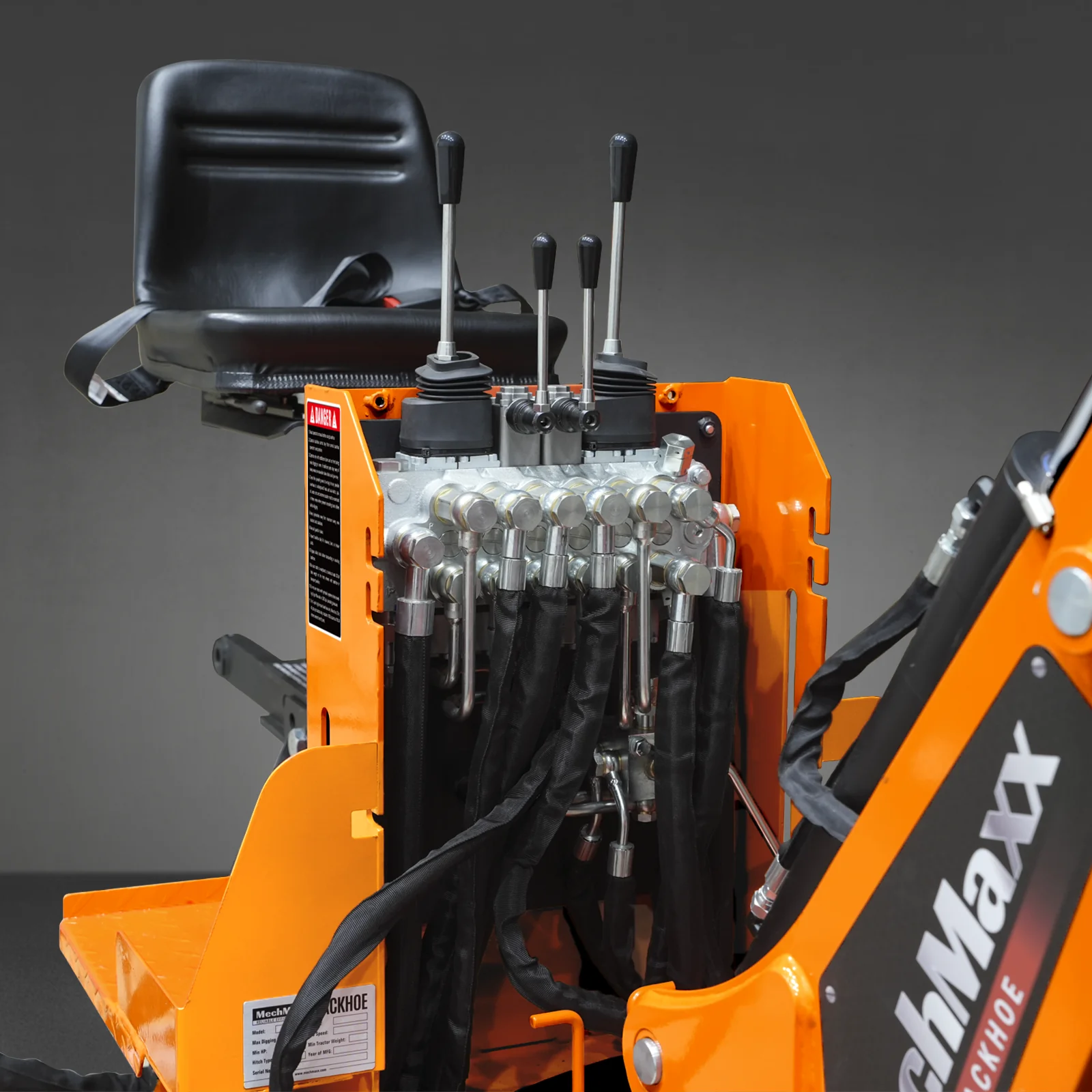 7' Tractor Backhoe Attachment with Mechanical Thumb,  12" Bucket,  ISO/SAE Switchable Controls,  Self-Contained Hydraulic System,  3 Point Hitch Cat.1,  15-50 HP,  BH660M - Image 8