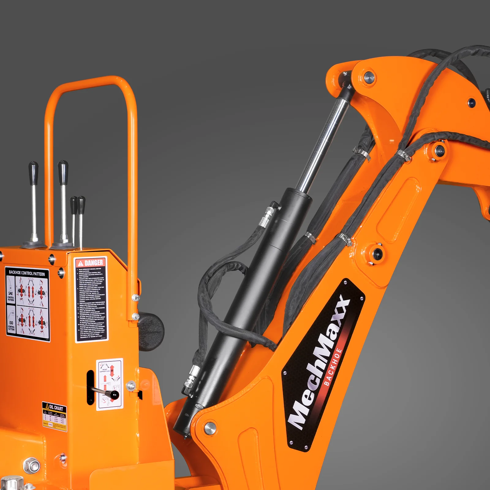 8' Tractor Backhoe Attachment with Hydraulic Thumb,  15" Bucket,  ISO/SAE Switchable Controls,  Self-Contained Hydraulic System,  3 Point Hitch Cat.1 & 2,  20-100 HP,  BH760H - Image 14