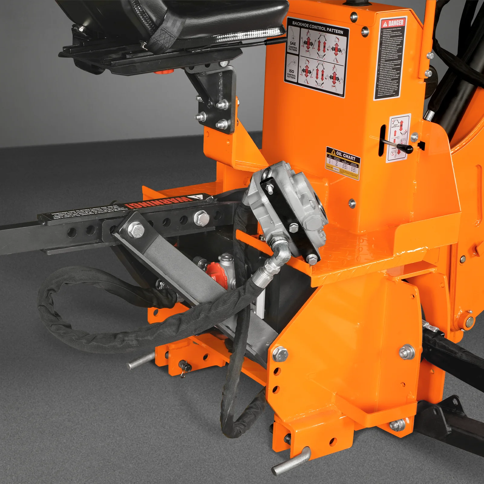 8' Tractor Backhoe Attachment with Hydraulic Thumb,  15" Bucket,  ISO/SAE Switchable Controls,  Self-Contained Hydraulic System,  3 Point Hitch Cat.1 & 2,  20-100 HP,  BH760H - Image 15