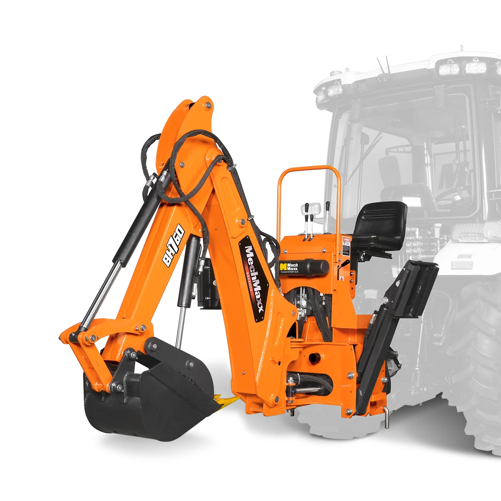 8' Tractor Backhoe Attachment with Hydraulic Thumb,  15" Bucket,  ISO/SAE Switchable Controls,  Self-Contained Hydraulic System,  3 Point Hitch Cat.1 & 2,  20-100 HP,  BH760H - Image 22