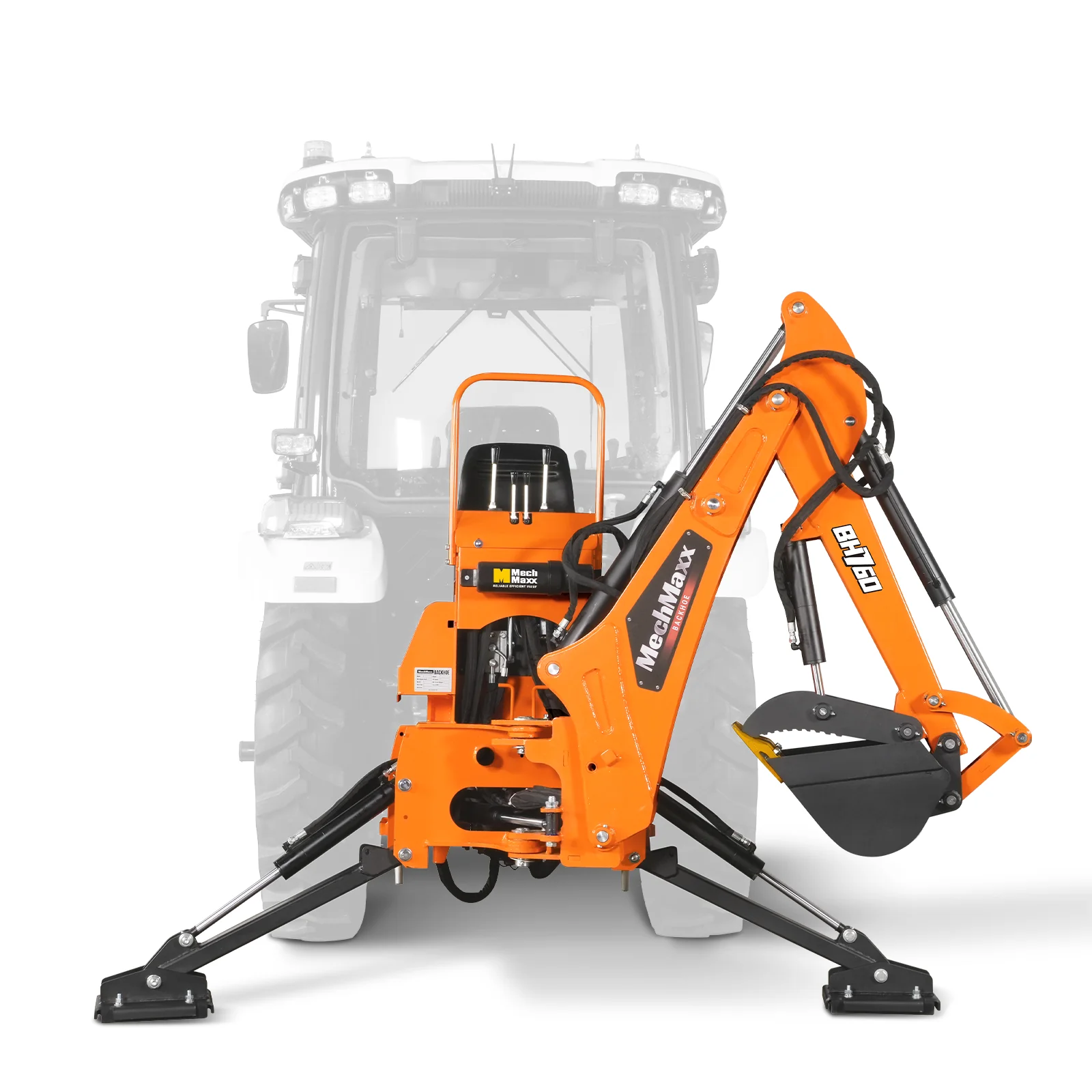 8' Tractor Backhoe Attachment with Hydraulic Thumb,  15" Bucket,  ISO/SAE Switchable Controls,  Self-Contained Hydraulic System,  3 Point Hitch Cat.1 & 2,  20-100 HP,  BH760H - Image 23