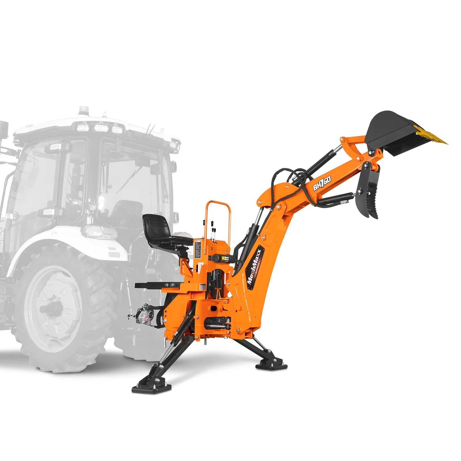 8' Tractor Backhoe Attachment with Hydraulic Thumb,  15" Bucket,  ISO/SAE Switchable Controls,  Self-Contained Hydraulic System,  3 Point Hitch Cat.1 & 2,  20-100 HP,  BH760H - Image 24