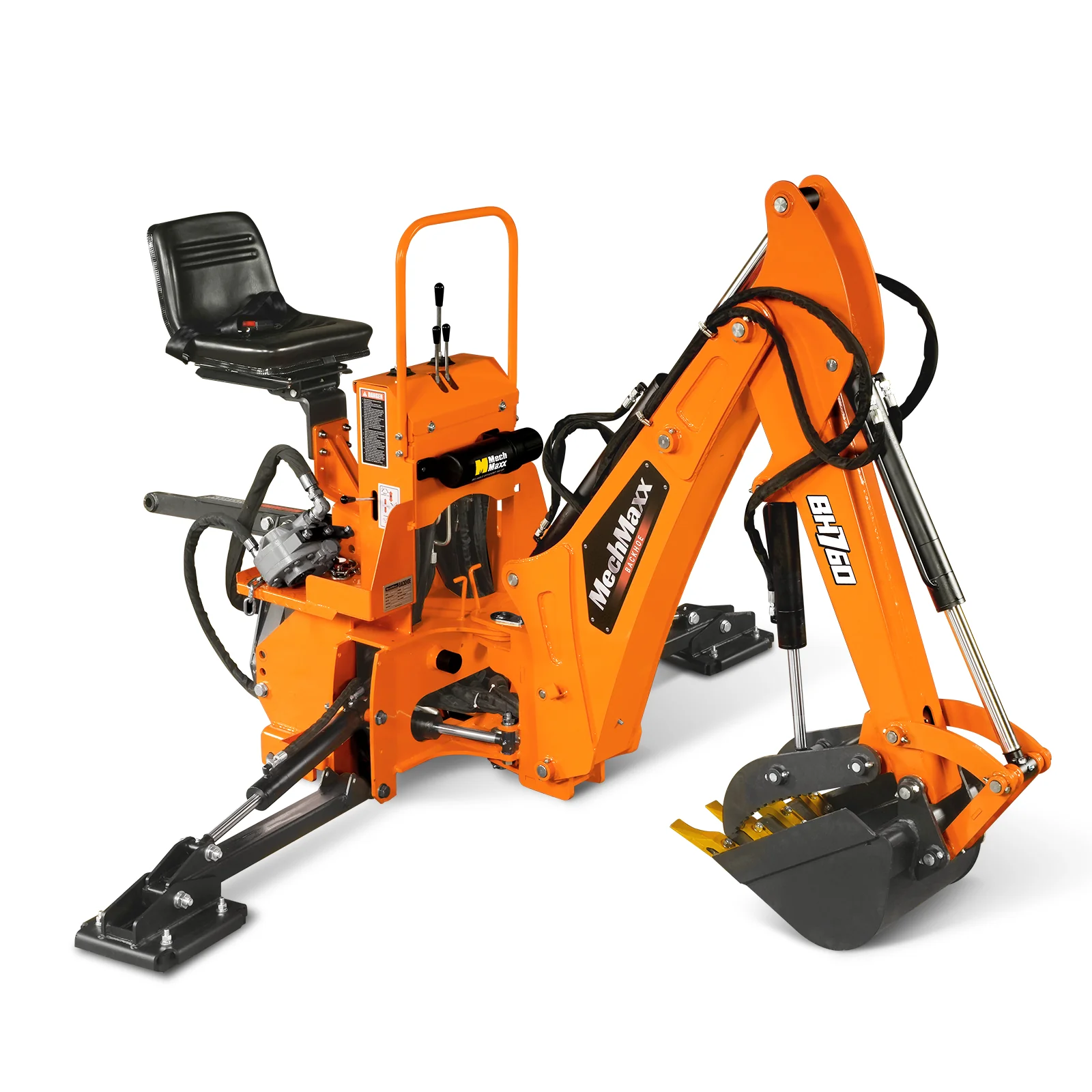 8' Tractor Backhoe Attachment with Hydraulic Thumb,  15" Bucket,  ISO/SAE Switchable Controls,  Self-Contained Hydraulic System,  3 Point Hitch Cat.1 & 2,  20-100 HP,  BH760H - Image 27