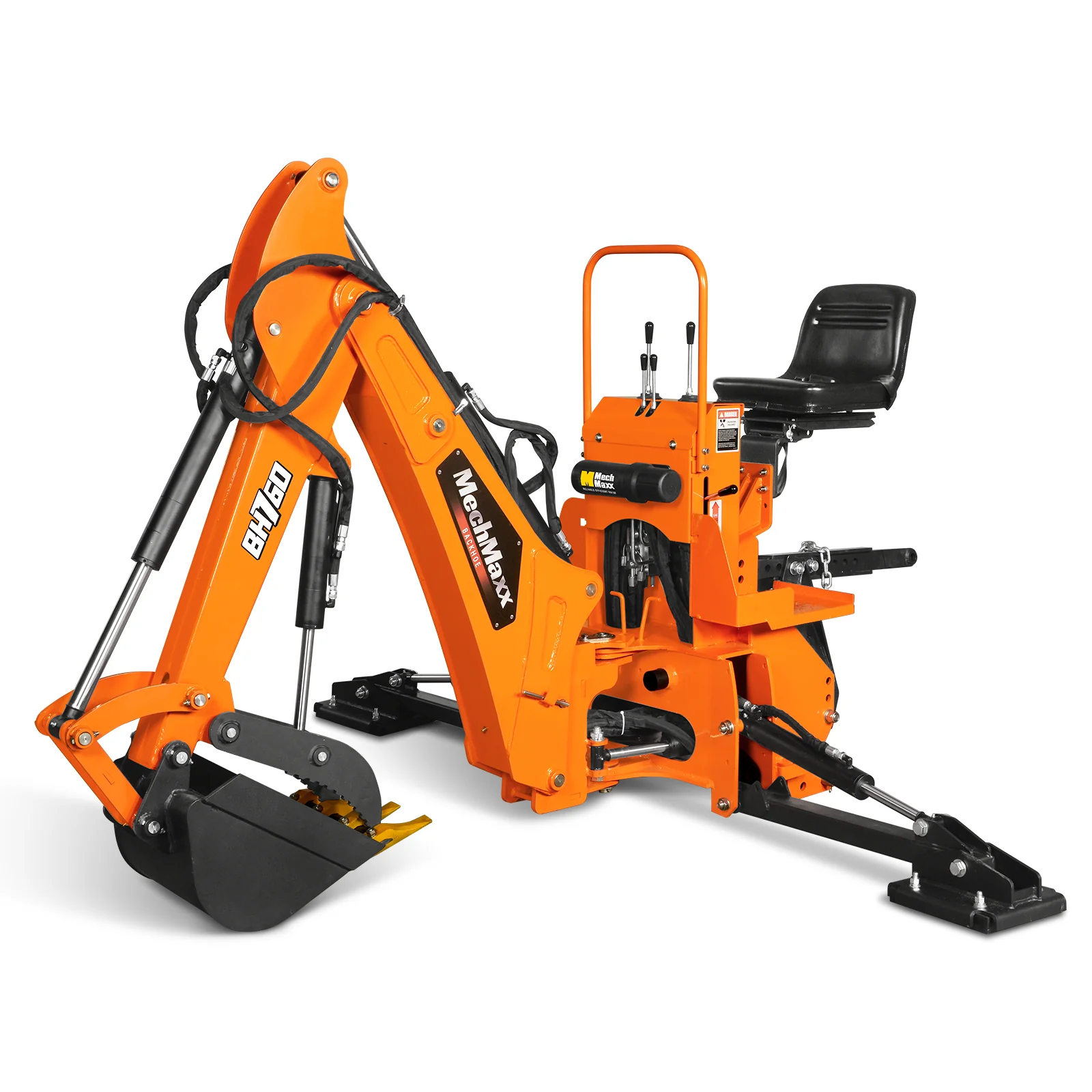 8' Tractor Backhoe Attachment with Hydraulic Thumb,  15" Bucket,  ISO/SAE Switchable Controls,  Self-Contained Hydraulic System,  3 Point Hitch Cat.1 & 2,  20-100 HP,  BH760H - Image 28