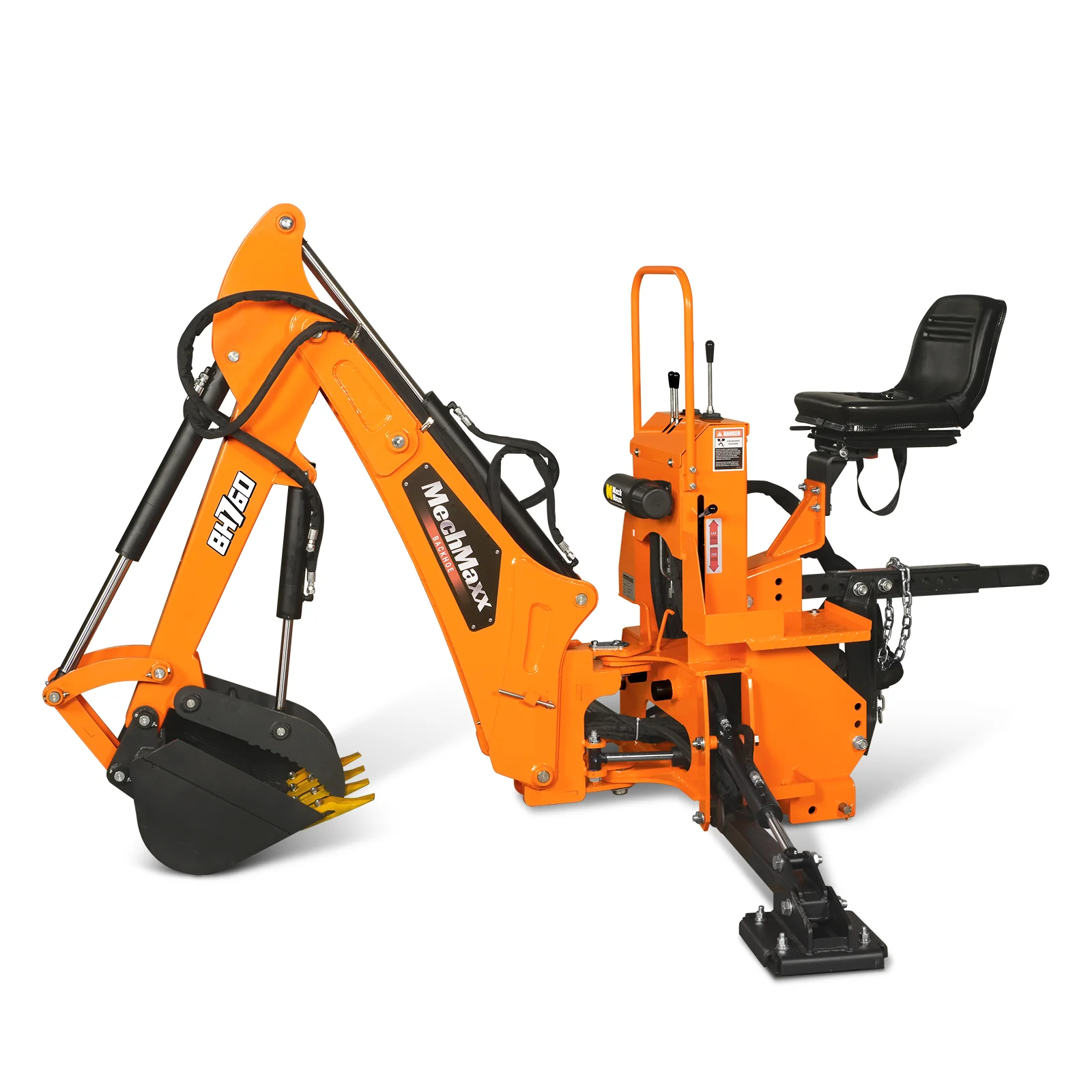 8' Tractor Backhoe Attachment with Hydraulic Thumb,  15" Bucket,  ISO/SAE Switchable Controls,  Self-Contained Hydraulic System,  3 Point Hitch Cat.1 & 2,  20-100 HP,  BH760H - Image 29