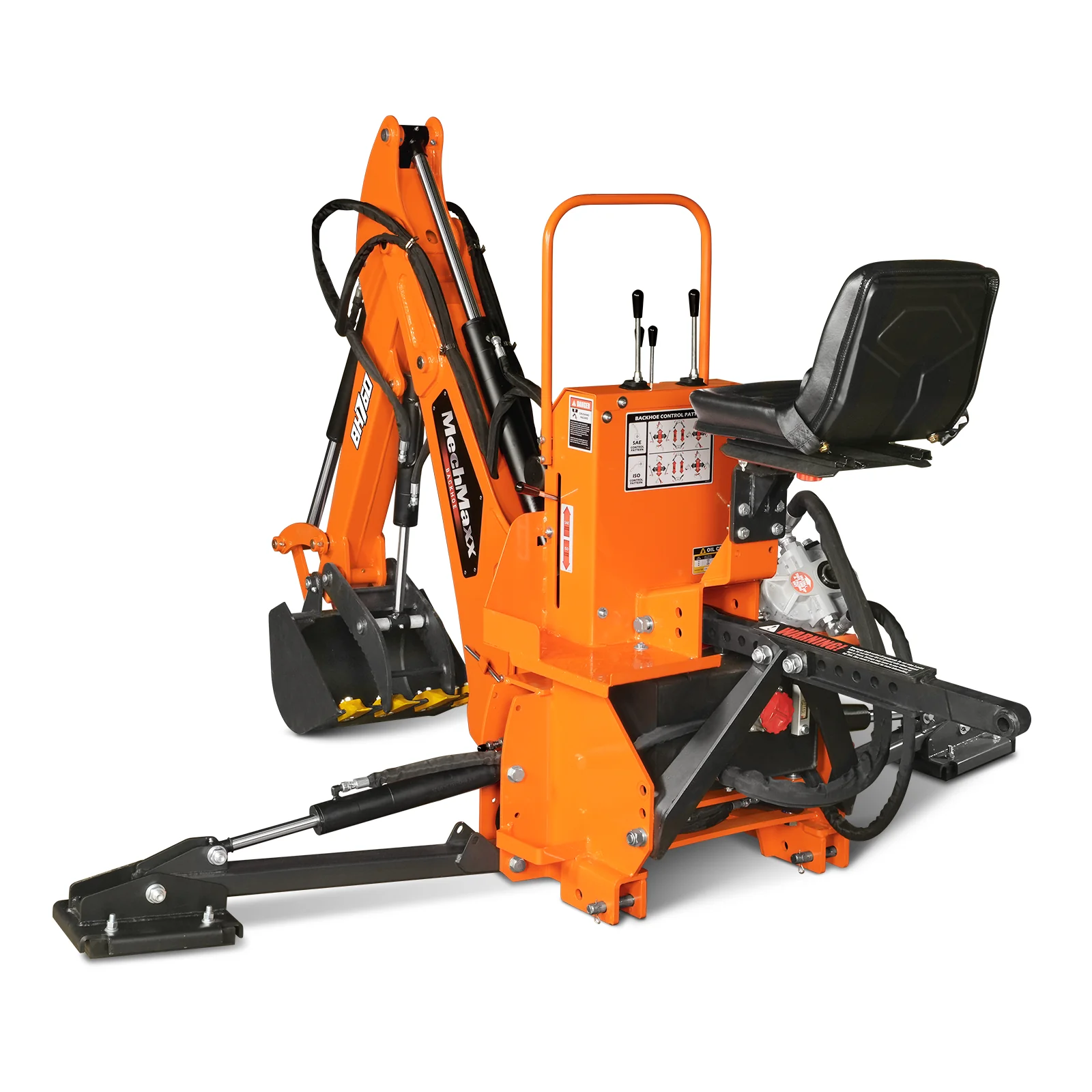 8' Tractor Backhoe Attachment with Hydraulic Thumb,  15" Bucket,  ISO/SAE Switchable Controls,  Self-Contained Hydraulic System,  3 Point Hitch Cat.1 & 2,  20-100 HP,  BH760H - Image 30