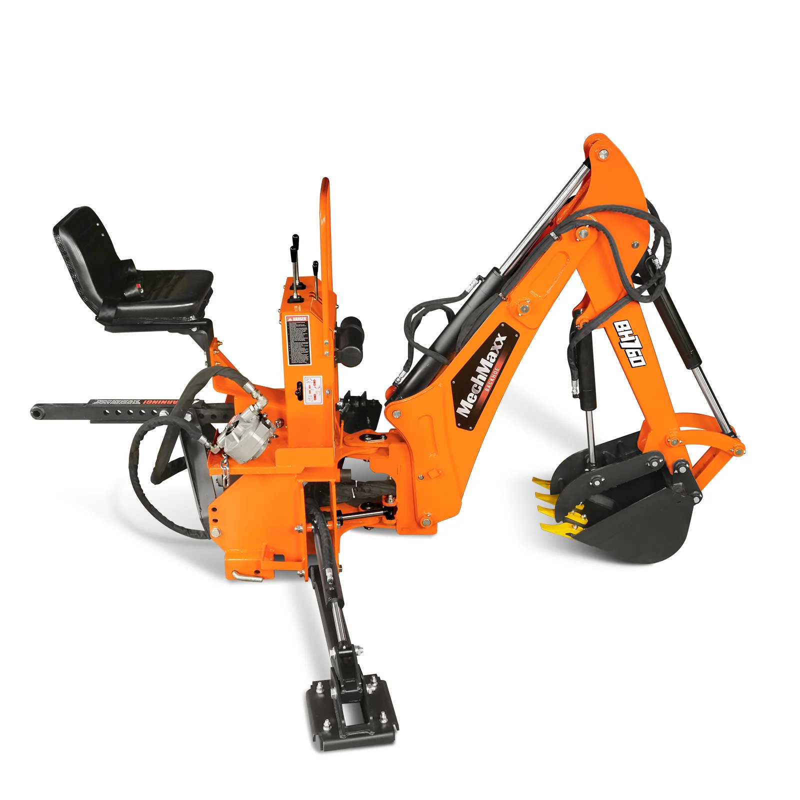 8' Tractor Backhoe Attachment with Hydraulic Thumb,  15" Bucket,  ISO/SAE Switchable Controls,  Self-Contained Hydraulic System,  3 Point Hitch Cat.1 & 2,  20-100 HP,  BH760H - Image 32