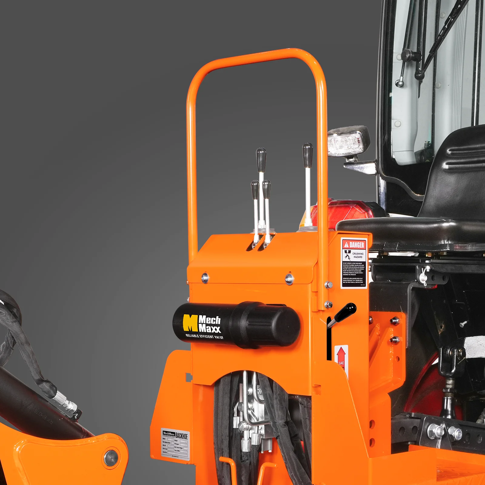 9' Tractor Backhoe Attachment with Hydraulic Thumb,  15" Bucket,  ISO/SAE Switchable Controls,  Self-Contained Hydraulic System,  3 Point Hitch Cat.1 & 2,  25-100 HP,  BH860H - Image 13