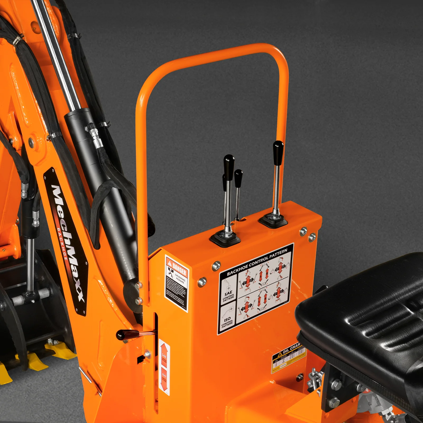 9' Tractor Backhoe Attachment with Hydraulic Thumb,  15" Bucket,  ISO/SAE Switchable Controls,  Self-Contained Hydraulic System,  3 Point Hitch Cat.1 & 2,  25-100 HP,  BH860H - Image 14