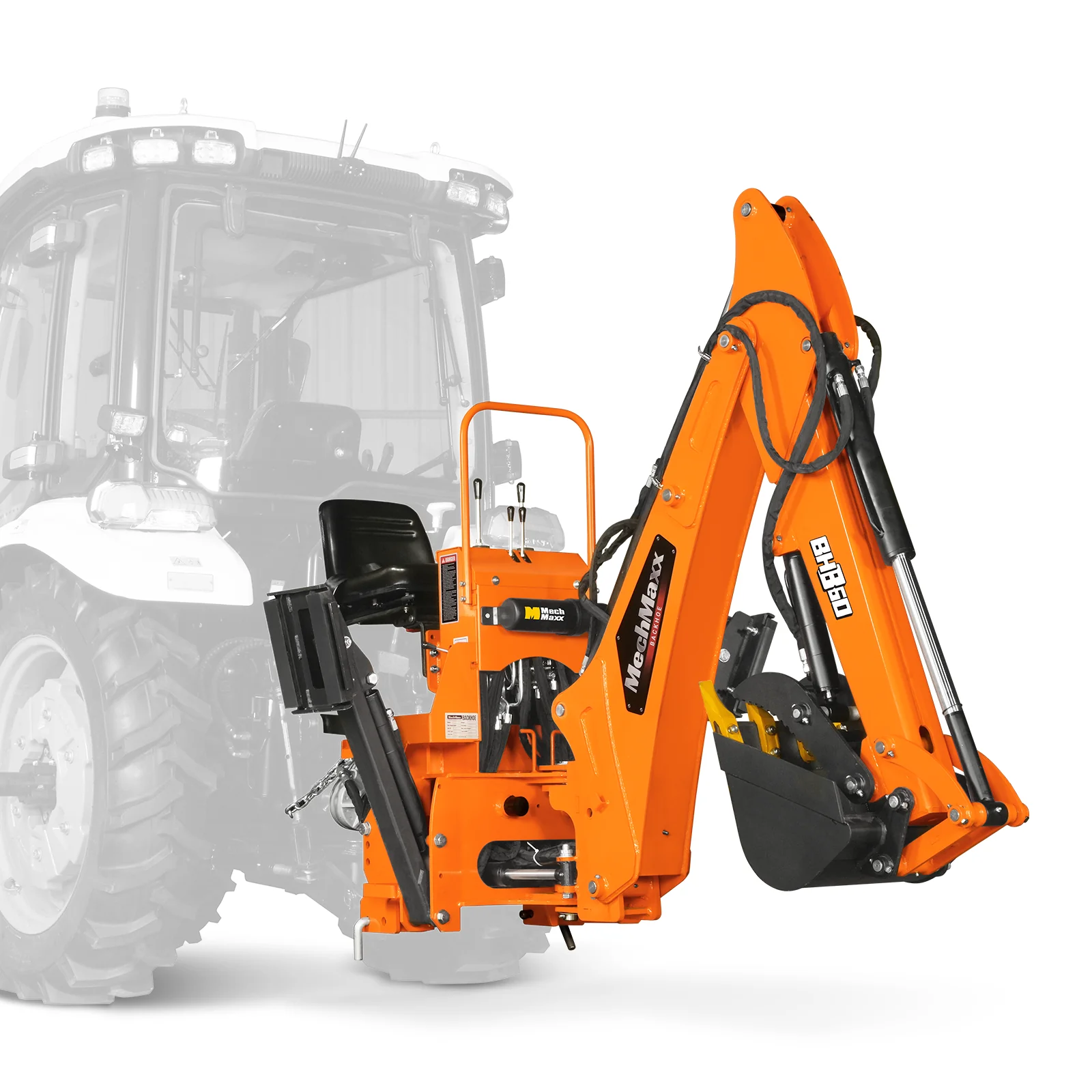 9' Tractor Backhoe Attachment with Hydraulic Thumb,  15" Bucket,  ISO/SAE Switchable Controls,  Self-Contained Hydraulic System,  3 Point Hitch Cat.1 & 2,  25-100 HP,  BH860H - Image 22