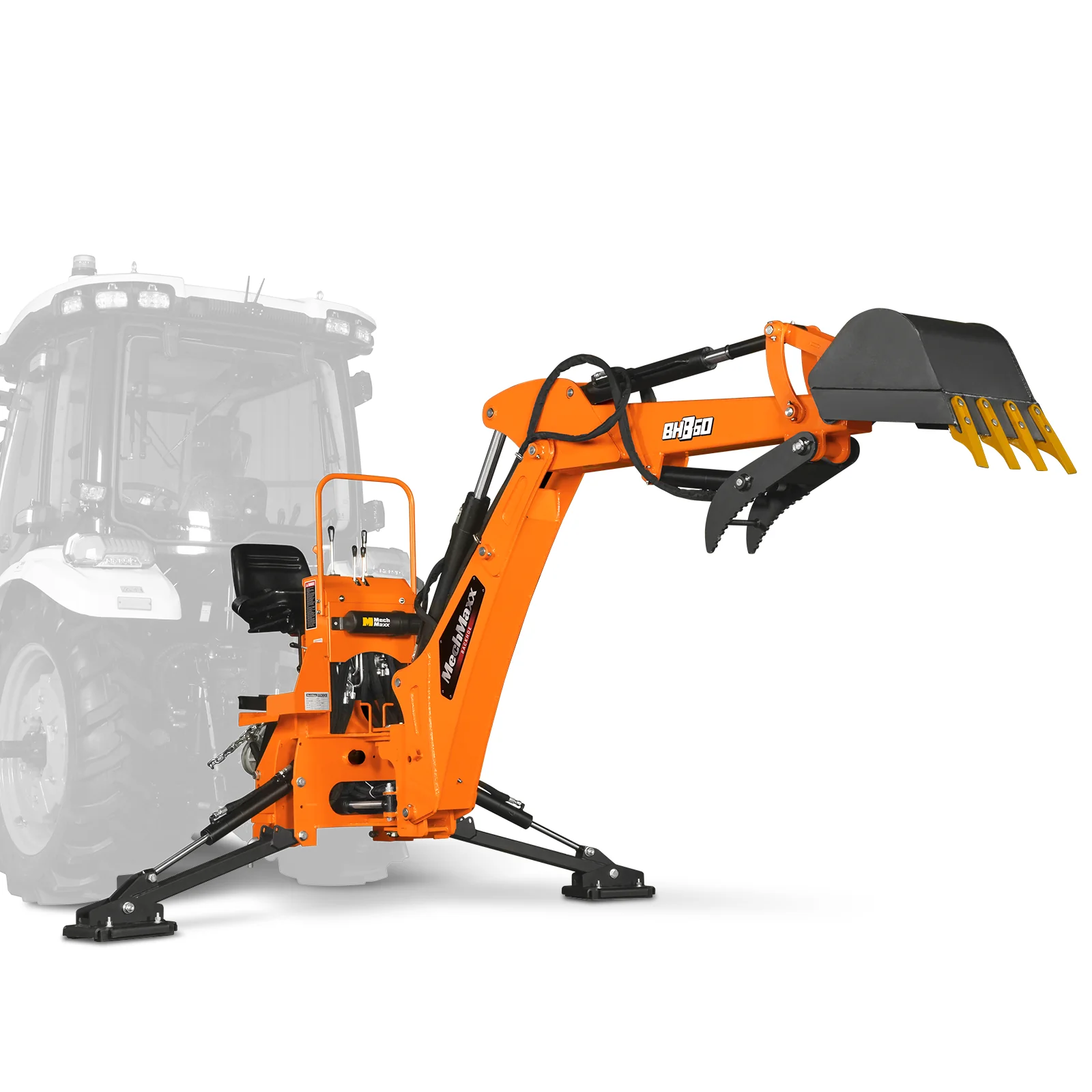 9' Tractor Backhoe Attachment with Hydraulic Thumb,  15" Bucket,  ISO/SAE Switchable Controls,  Self-Contained Hydraulic System,  3 Point Hitch Cat.1 & 2,  25-100 HP,  BH860H - Image 25