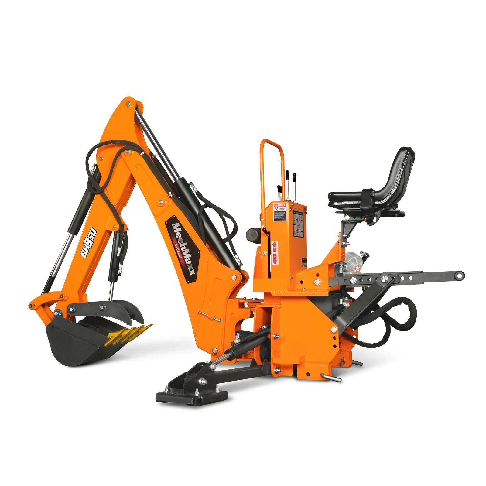 9' Tractor Backhoe Attachment with Hydraulic Thumb,  15" Bucket,  ISO/SAE Switchable Controls,  Self-Contained Hydraulic System,  3 Point Hitch Cat.1 & 2,  25-100 HP,  BH860H - Image 27