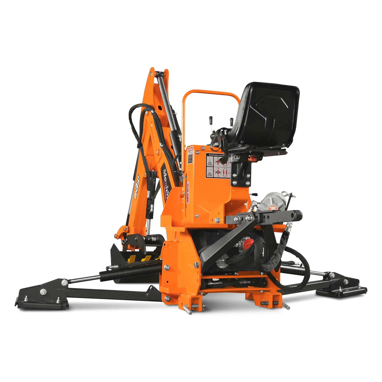 9' Tractor Backhoe Attachment with Hydraulic Thumb,  15" Bucket,  ISO/SAE Switchable Controls,  Self-Contained Hydraulic System,  3 Point Hitch Cat.1 & 2,  25-100 HP,  BH860H - Image 28