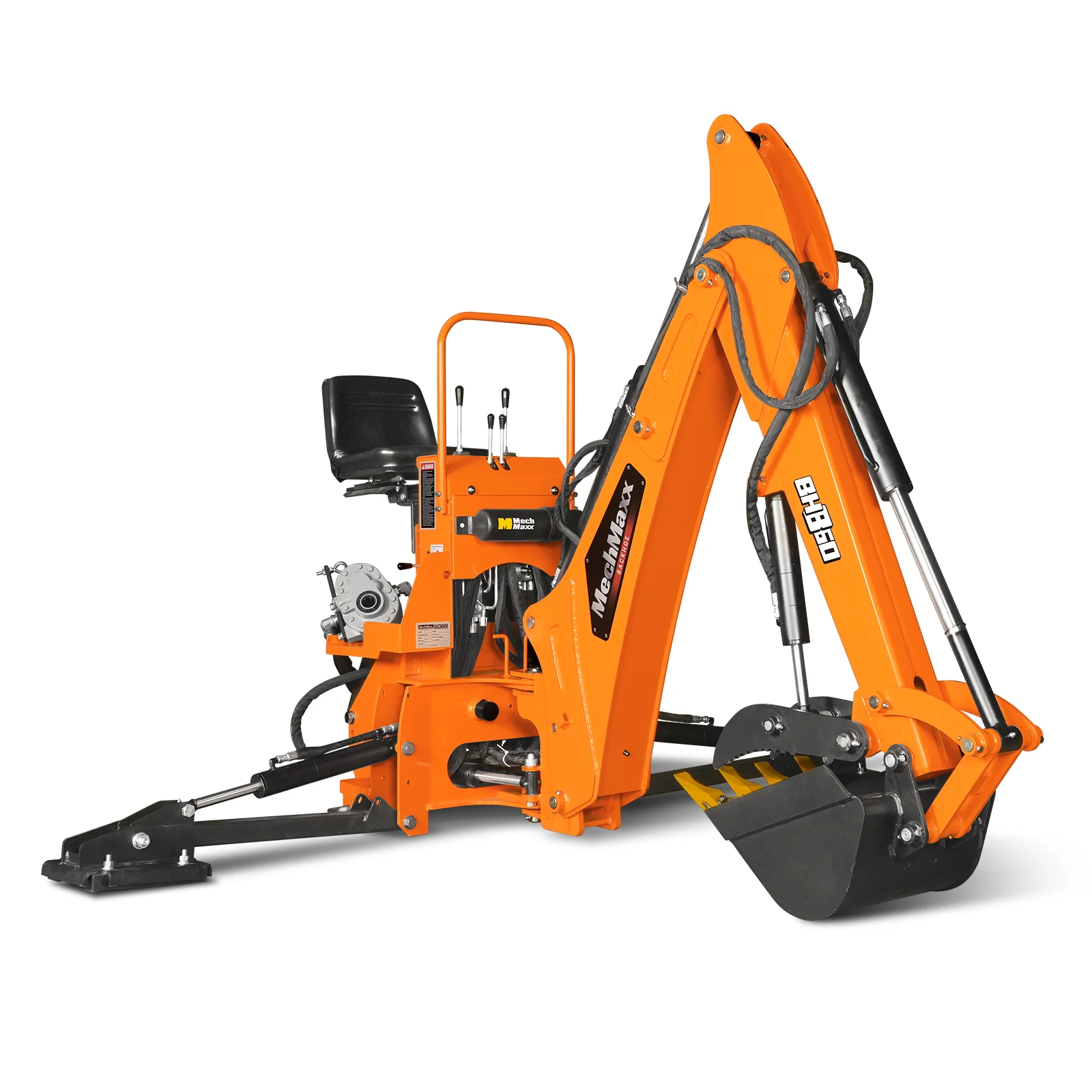 9' Tractor Backhoe Attachment with Hydraulic Thumb,  15" Bucket,  ISO/SAE Switchable Controls,  Self-Contained Hydraulic System,  3 Point Hitch Cat.1 & 2,  25-100 HP,  BH860H - Image 31