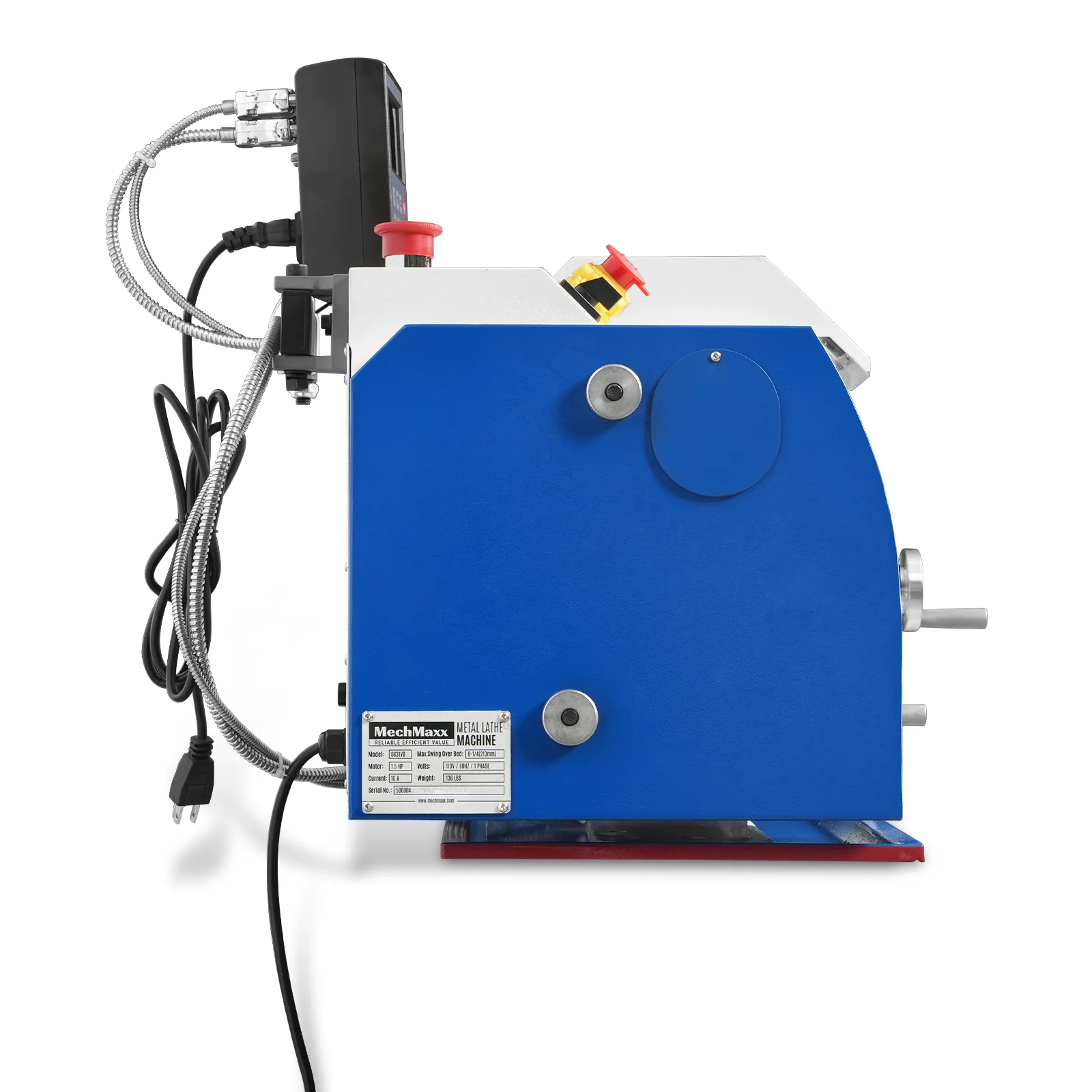 1.5‘’ Spindle Bore Metal Lathe Machine with DRO 8'' x 16'' High Precision Brushless Motor Mini 1.5HP Benchtop 0-2500 RPM Variable Speed Metal Working Machine 1.5‘’ Spindle Bore Small Lathe without Stand 0831VD - Image 14