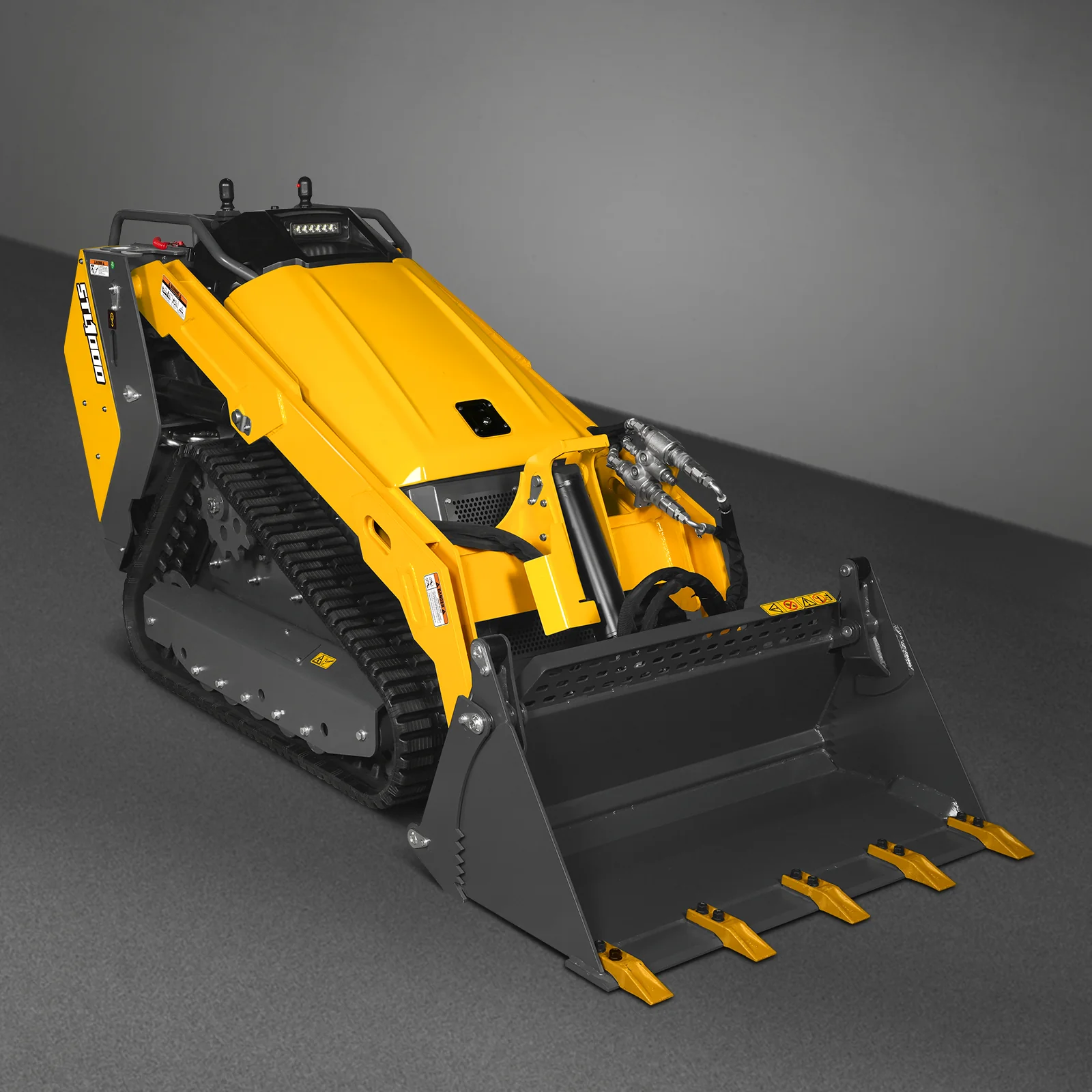 Mini Skid Steer Stand On Compact Track Loader ( 4 in 1 bucket included ) with 25HP KUBOTA D1105 Diesel Engine,  Common Industry Interface (CII),  CROBA  STL1000 - Image 100