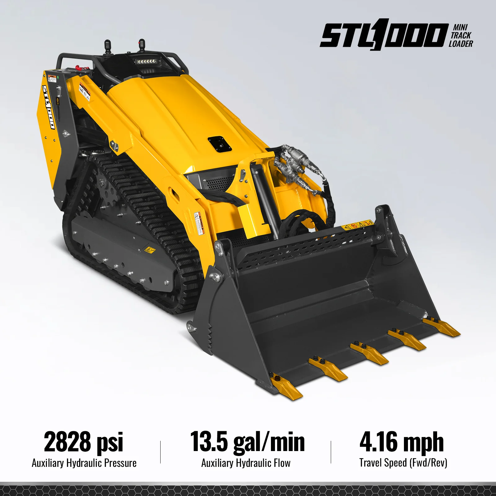 Mini Skid Steer Stand On Compact Track Loader ( 4 in 1 bucket included ) with 25HP KUBOTA D1105 Diesel Engine,  Common Industry Interface (CII),  CROBA  STL1000 - Image 11