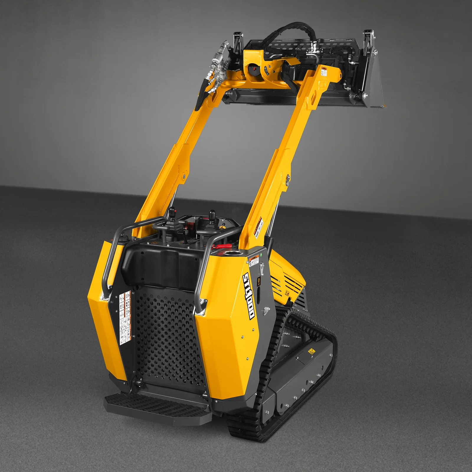 Mini Skid Steer Stand On Compact Track Loader ( 4 in 1 bucket included ) with 25HP KUBOTA D1105 Diesel Engine,  Common Industry Interface (CII),  CROBA  STL1000 - Image 110