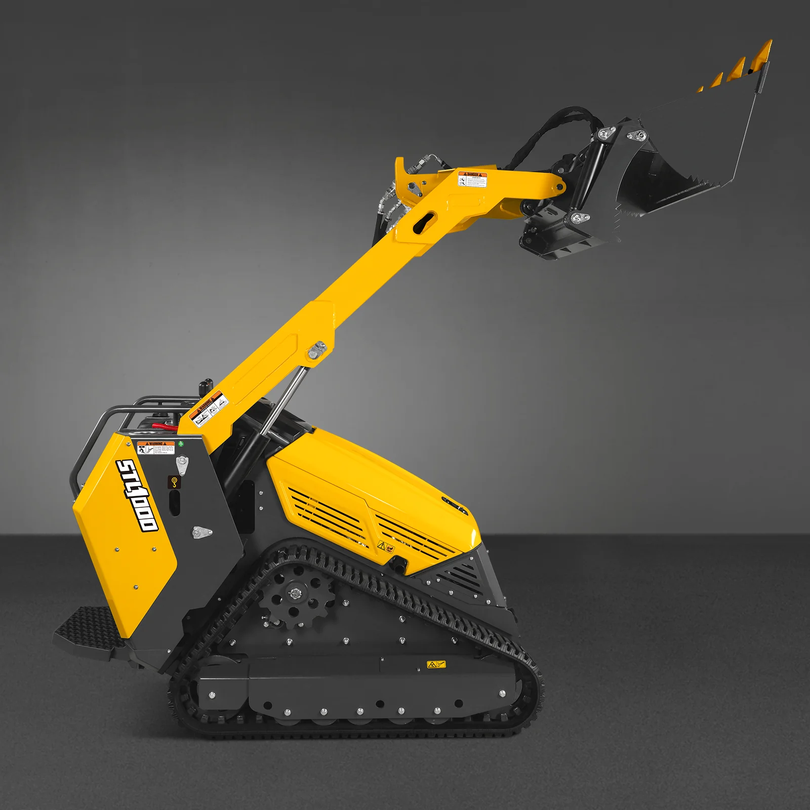 Mini Skid Steer Stand On Compact Track Loader ( 4 in 1 bucket included ) with 25HP KUBOTA D1105 Diesel Engine,  Common Industry Interface (CII),  CROBA  STL1000 - Image 111