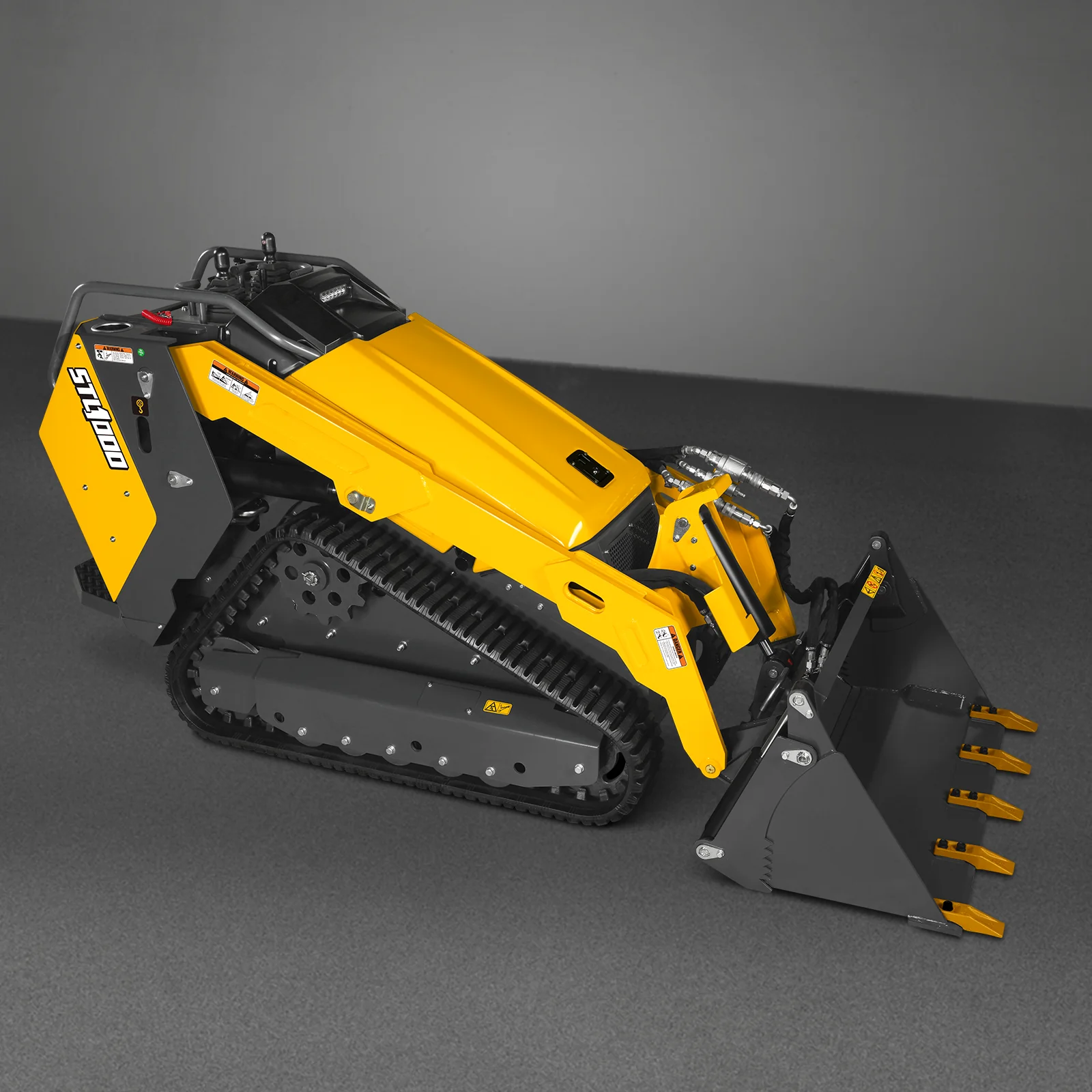 Mini Skid Steer Stand On Compact Track Loader ( 4 in 1 bucket included ) with 25HP KUBOTA D1105 Diesel Engine,  Common Industry Interface (CII),  CROBA  STL1000 - Image 113