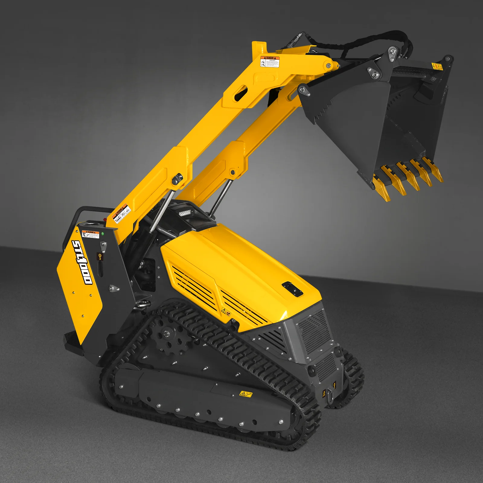 Mini Skid Steer Stand On Compact Track Loader ( 4 in 1 bucket included ) with 25HP KUBOTA D1105 Diesel Engine,  Common Industry Interface (CII),  CROBA  STL1000 - Image 118