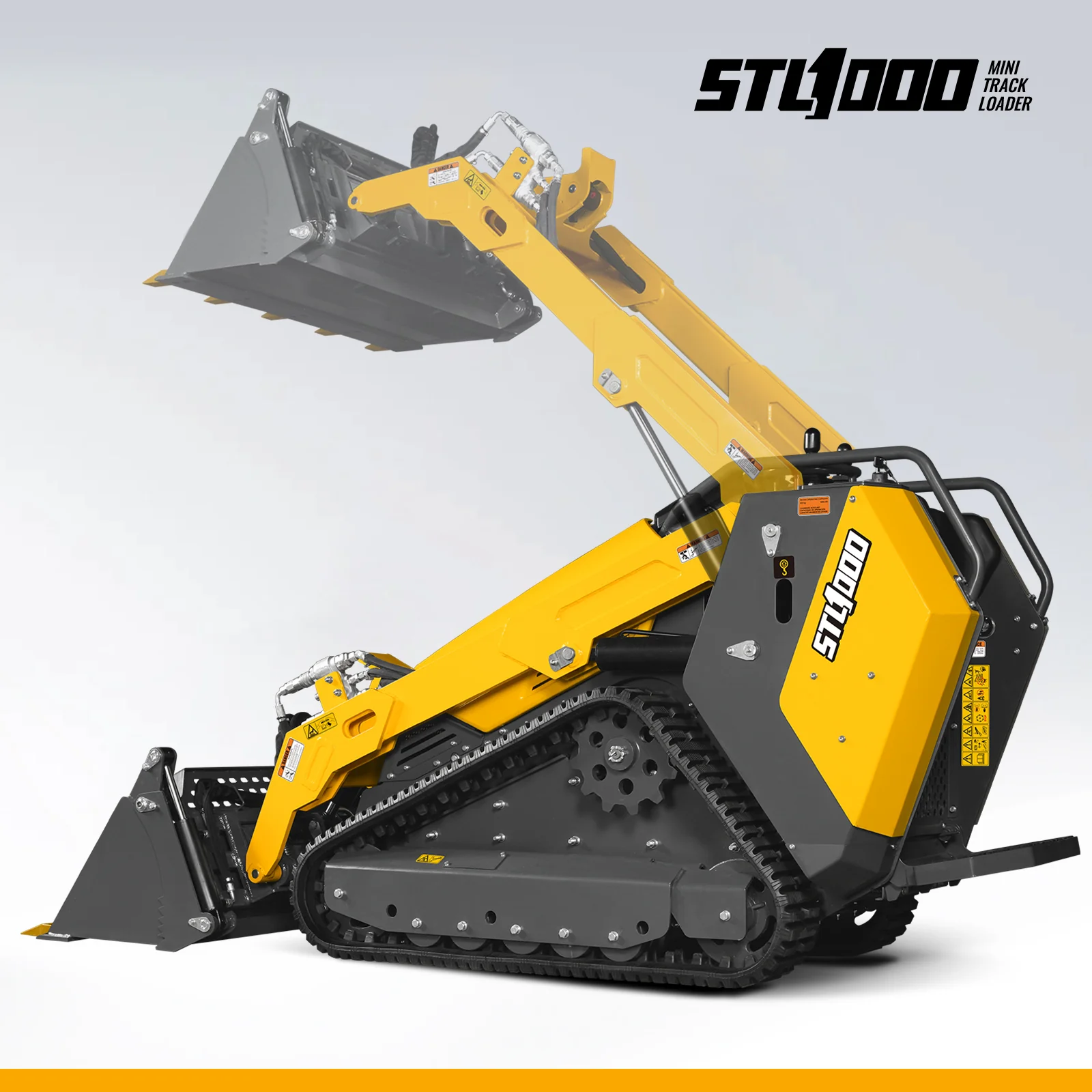 Mini Skid Steer Stand On Compact Track Loader ( 4 in 1 bucket included ) with 25HP KUBOTA D1105 Diesel Engine,  Common Industry Interface (CII),  CROBA  STL1000 - Image 18