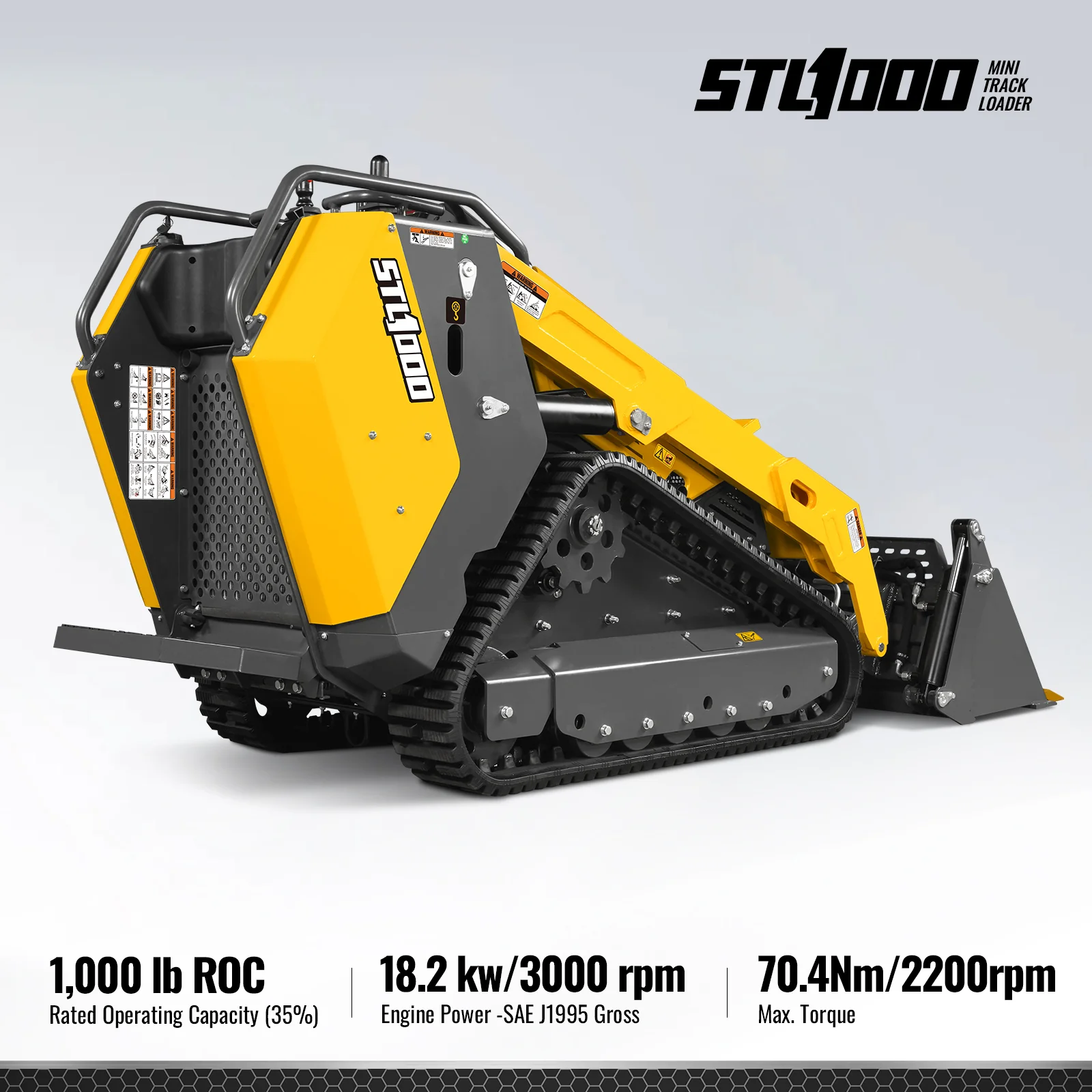 Mini Skid Steer Stand On Compact Track Loader ( 4 in 1 bucket included ) with 25HP KUBOTA D1105 Diesel Engine,  Common Industry Interface (CII),  CROBA  STL1000 - Image 29