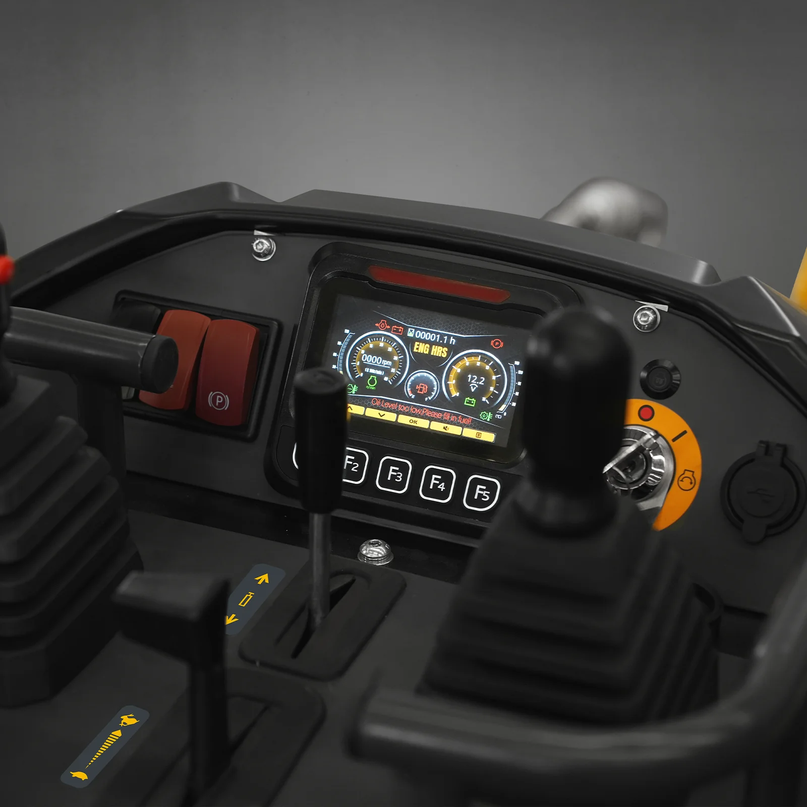 Mini Skid Steer Stand On Compact Track Loader ( 4 in 1 bucket included ) with 25HP KUBOTA D1105 Diesel Engine,  Common Industry Interface (CII),  CROBA  STL1000 - Image 43