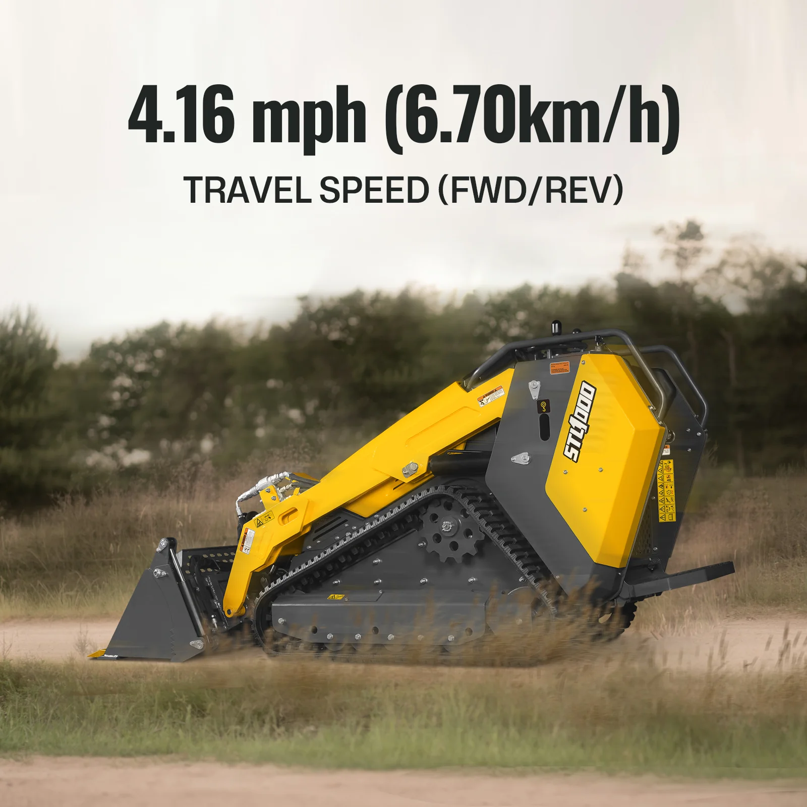 Mini Skid Steer Stand On Compact Track Loader ( 4 in 1 bucket included ) with 25HP KUBOTA D1105 Diesel Engine,  Common Industry Interface (CII),  CROBA  STL1000 - Image 6