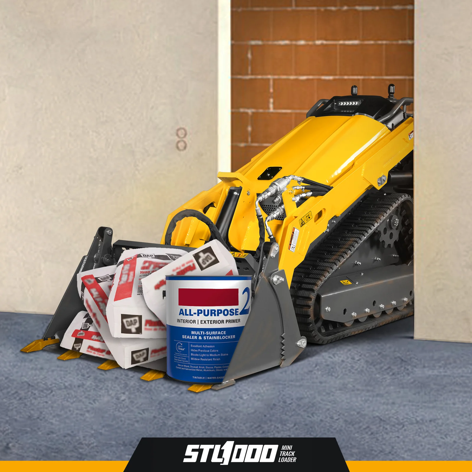 Mini Skid Steer Stand On Compact Track Loader ( 4 in 1 bucket included ) with 25HP KUBOTA D1105 Diesel Engine,  Common Industry Interface (CII),  CROBA  STL1000 - Image 7