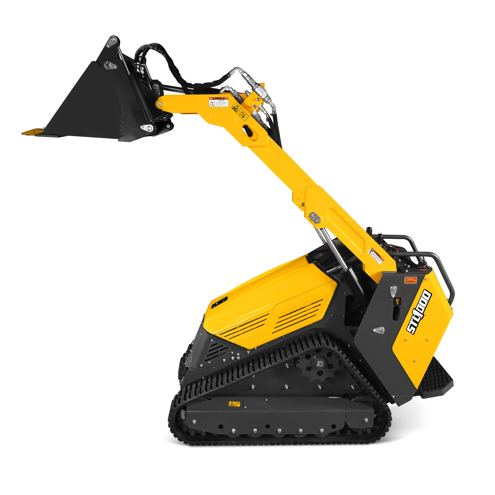 Mini Skid Steer Stand On Compact Track Loader ( 4 in 1 bucket included ) with 25HP KUBOTA D1105 Diesel Engine,  Common Industry Interface (CII),  CROBA  STL1000 - Image 76