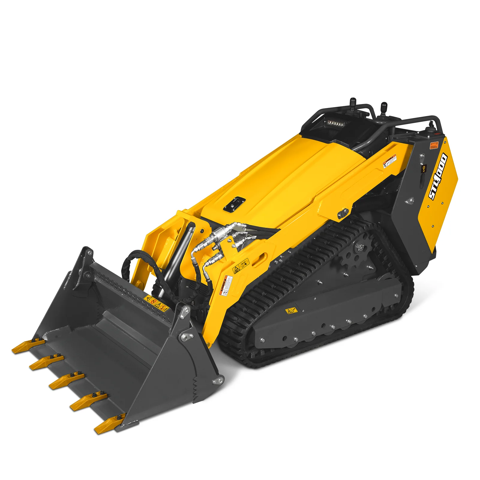 Mini Skid Steer Stand On Compact Track Loader ( 4 in 1 bucket included ) with 25HP KUBOTA D1105 Diesel Engine,  Common Industry Interface (CII),  CROBA  STL1000 - Image 79