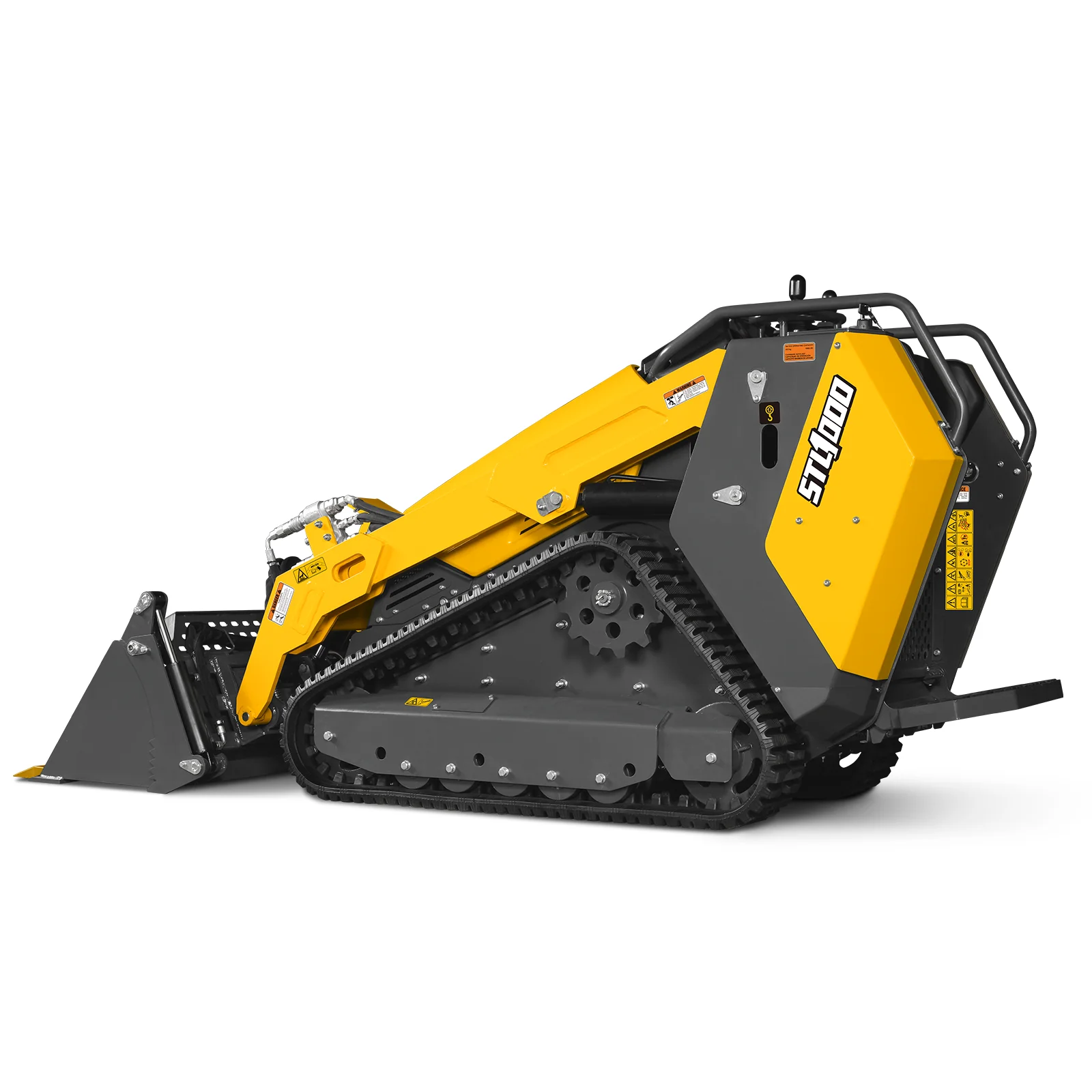 Mini Skid Steer Stand On Compact Track Loader ( 4 in 1 bucket included ) with 25HP KUBOTA D1105 Diesel Engine,  Common Industry Interface (CII),  CROBA  STL1000 - Image 82