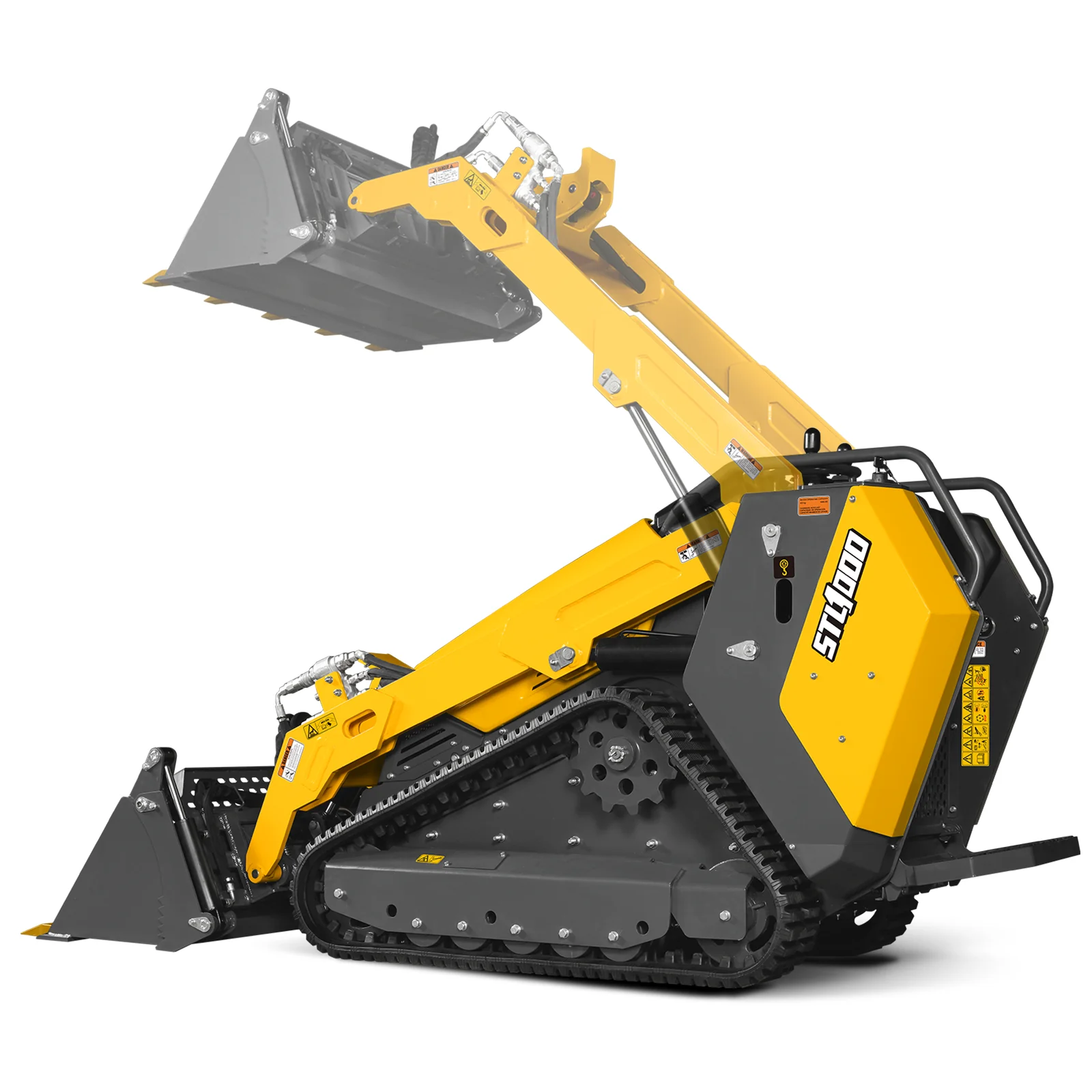 Mini Skid Steer Stand On Compact Track Loader ( 4 in 1 bucket included ) with 25HP KUBOTA D1105 Diesel Engine,  Common Industry Interface (CII),  CROBA  STL1000 - Image 88