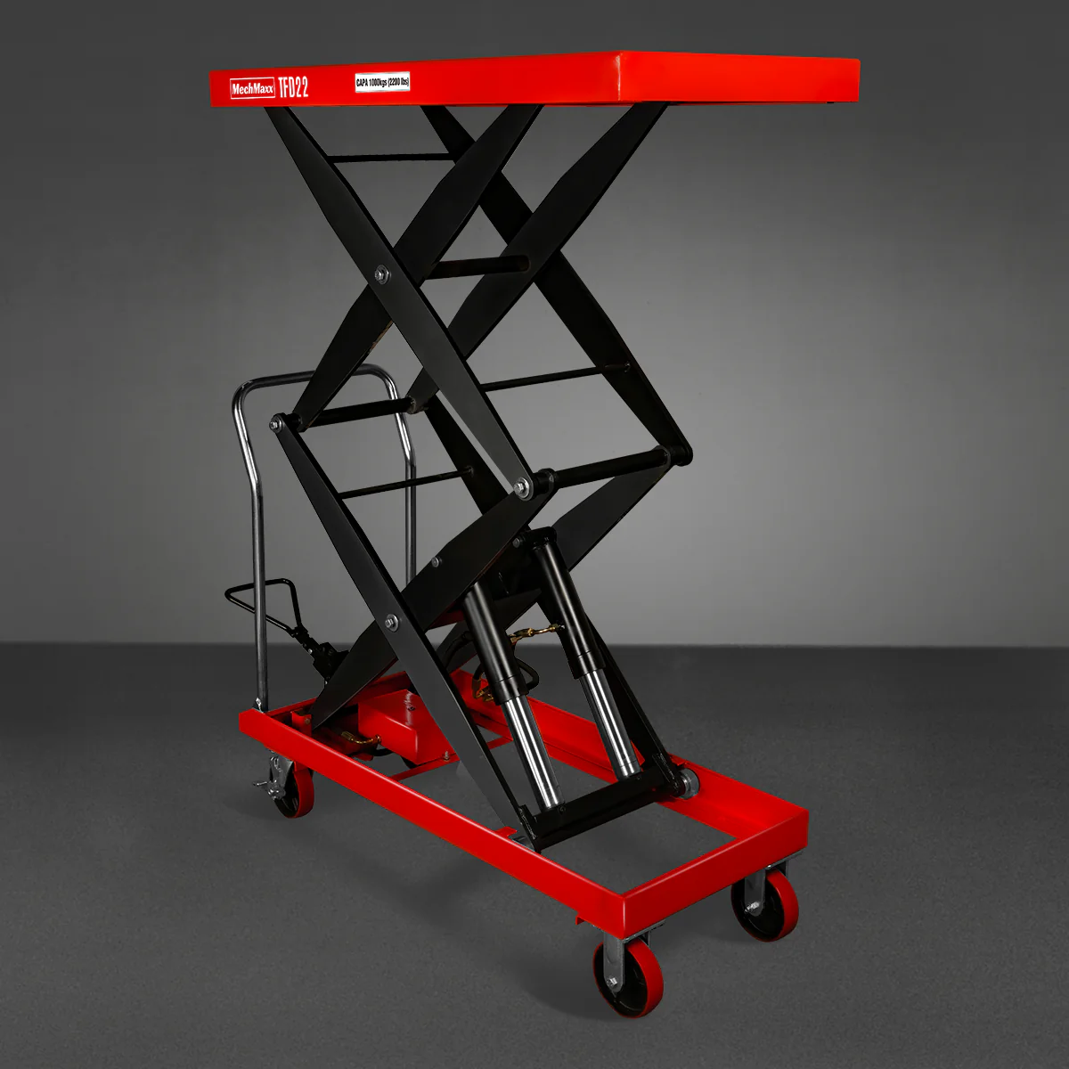 Mobile Double Scissor Lift Table Cart 2200lbs Capacity,  Platform Size,  47.2" x 24",  Height 66.9" ,  TFD22 - Image 11