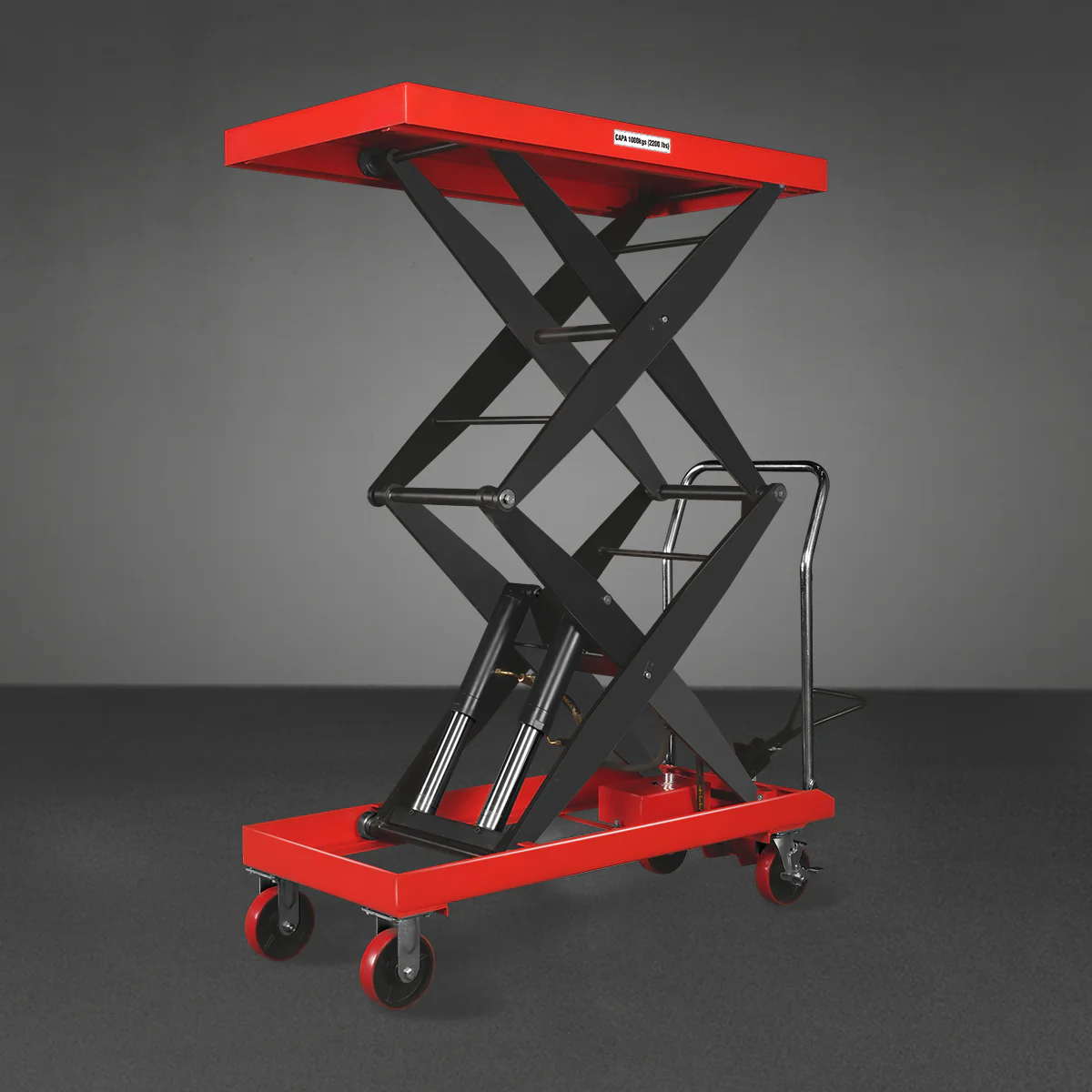 Mobile Double Scissor Lift Table Cart 2200lbs Capacity,  Platform Size,  47.2" x 24",  Height 66.9" ,  TFD22 - Image 12