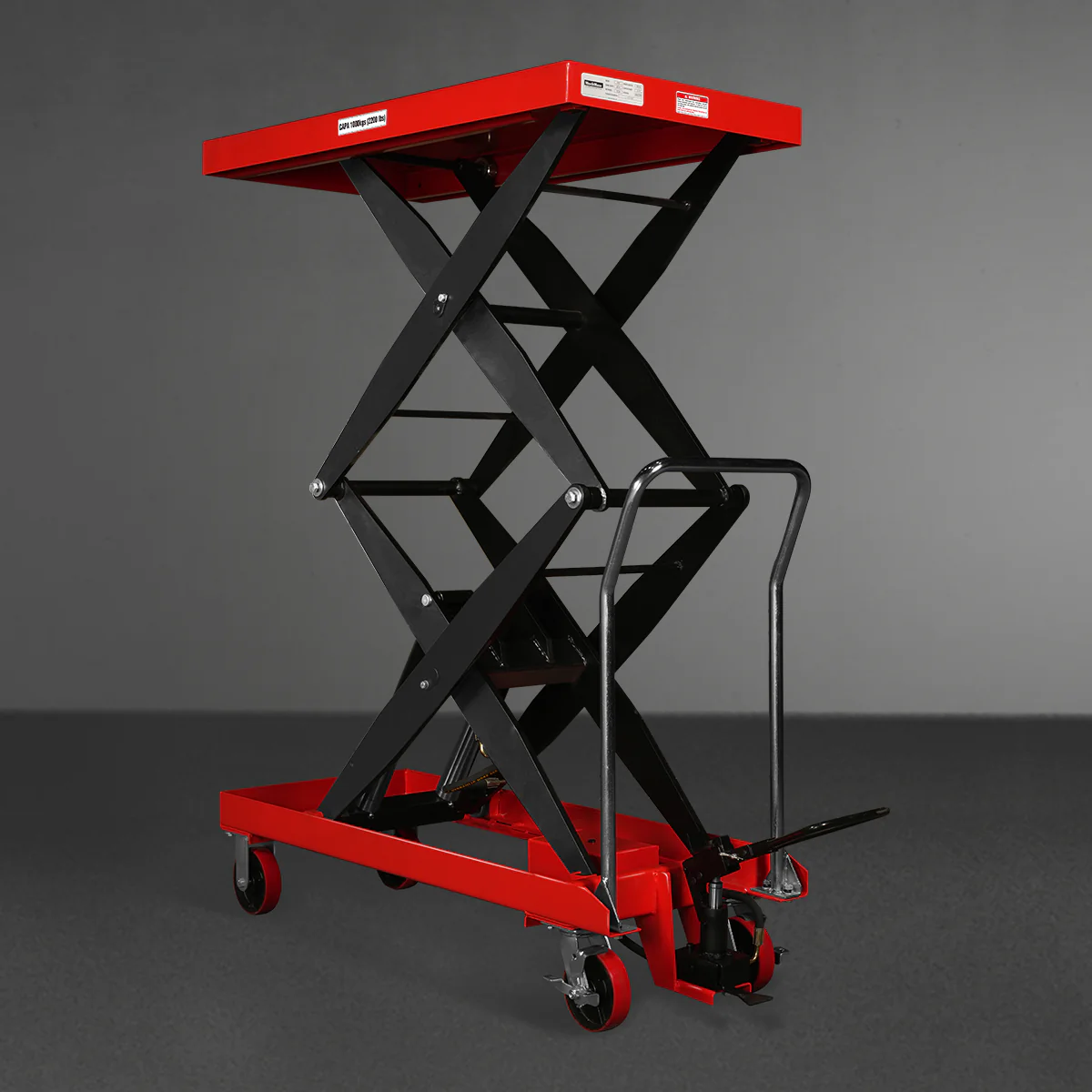 Mobile Double Scissor Lift Table Cart 2200lbs Capacity,  Platform Size,  47.2" x 24",  Height 66.9" ,  TFD22 - Image 13