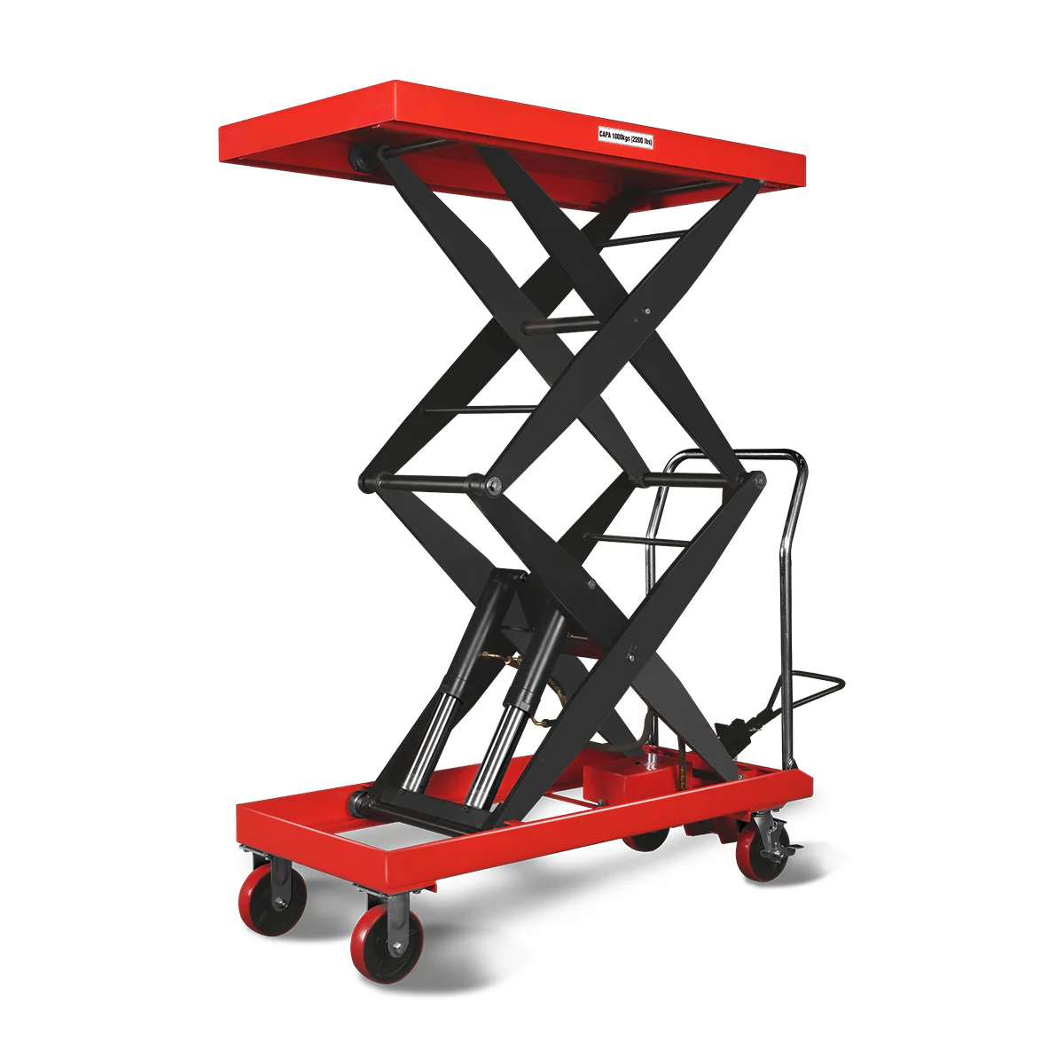 Mobile Double Scissor Lift Table Cart 2200lbs Capacity,  Platform Size,  47.2" x 24",  Height 66.9" ,  TFD22 - Image 4
