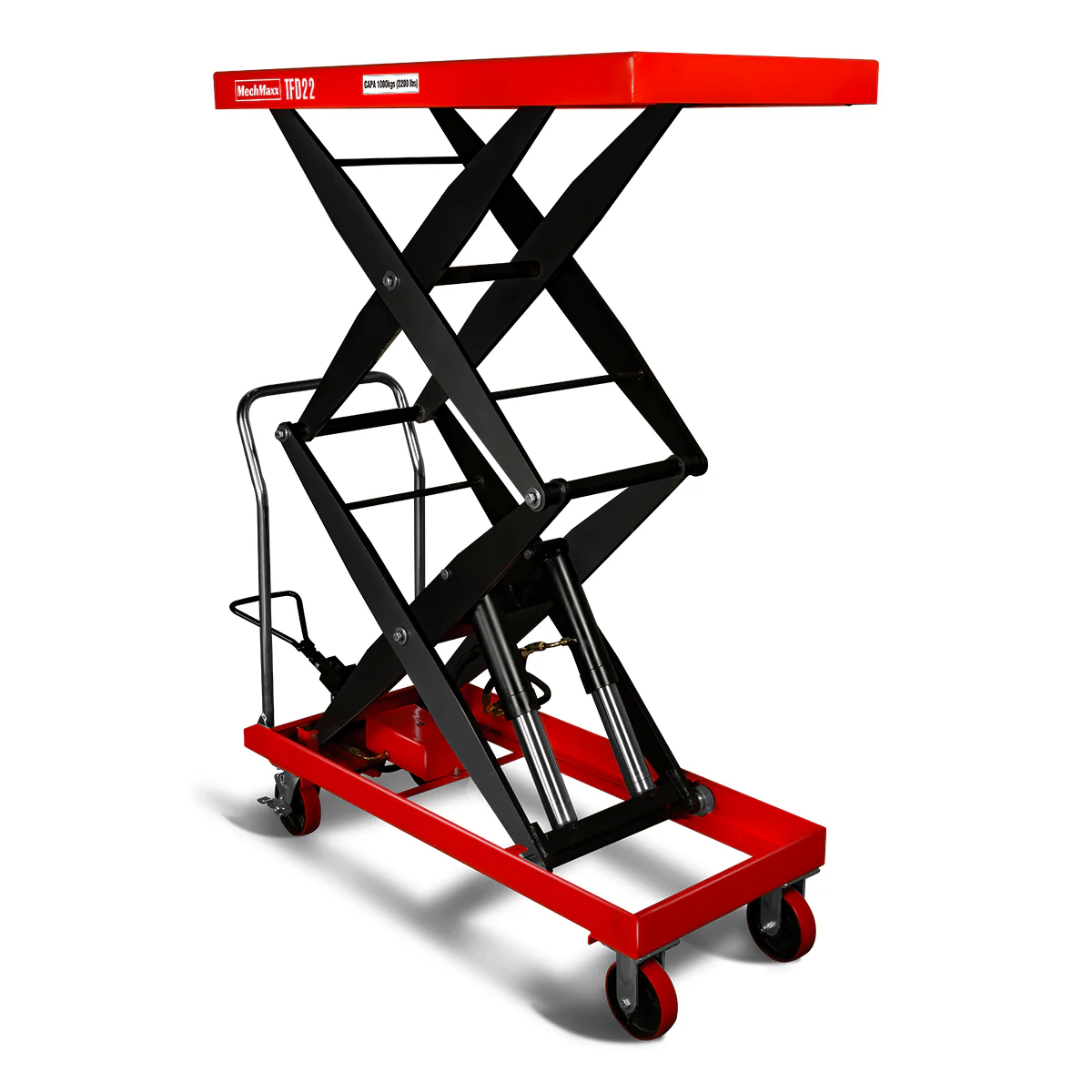 Mobile Double Scissor Lift Table Cart 2200lbs Capacity,  Platform Size,  47.2" x 24",  Height 66.9" ,  TFD22 - Image 5