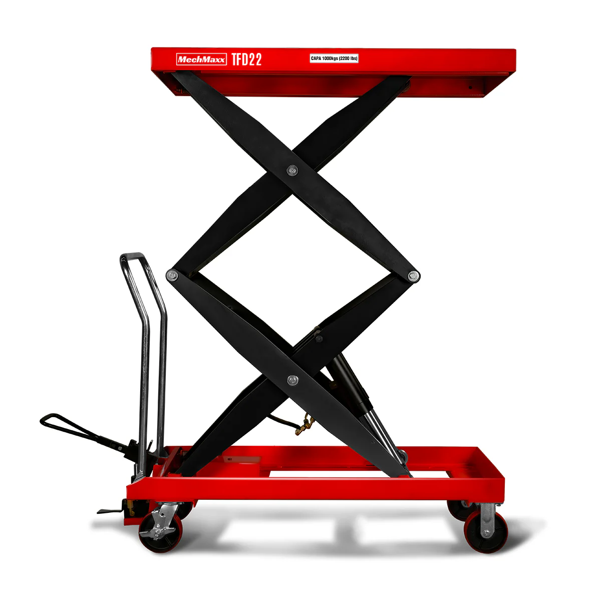 Mobile Double Scissor Lift Table Cart 2200lbs Capacity,  Platform Size,  47.2" x 24",  Height 66.9" ,  TFD22 - Image 6