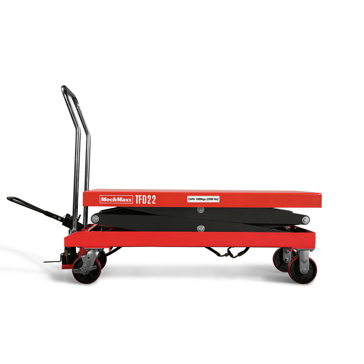 Mobile Double Scissor Lift Table Cart 2200lbs Capacity,  Platform Size,  47.2" x 24",  Height 66.9" ,  TFD22 - Image 7