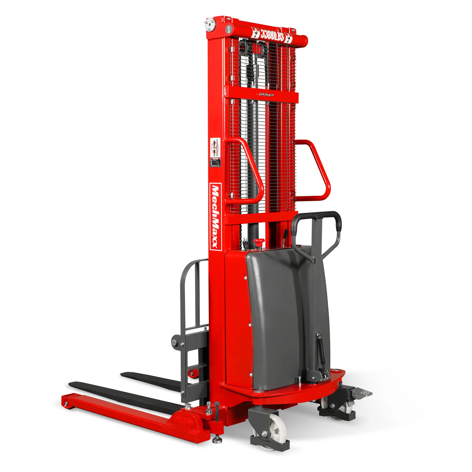 3300lbs Semi-Electric Straddle Stacker,  118" Lift,  Adjustable Legs & Forks,  S33-118S - Image 20