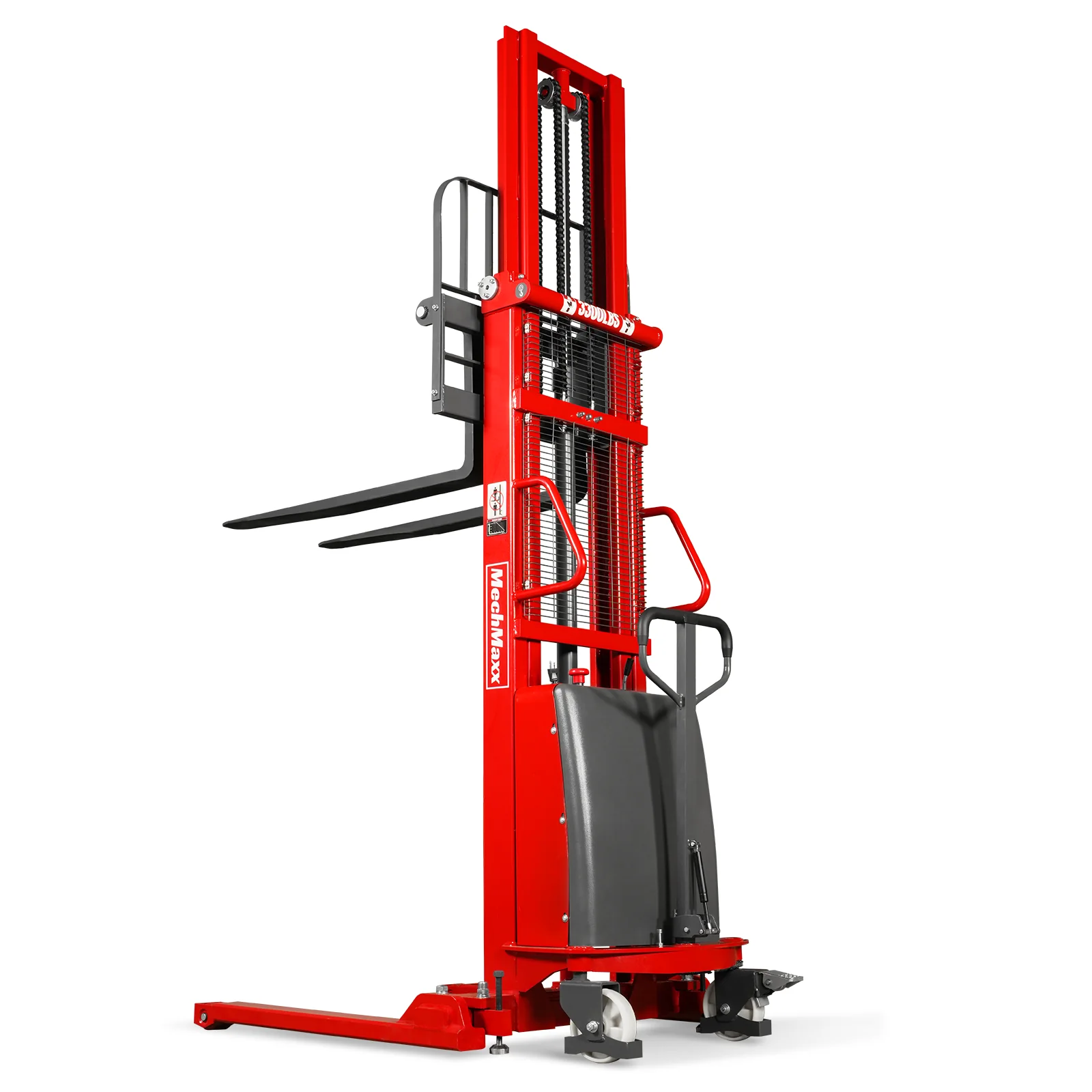 3300lbs Semi-Electric Straddle Stacker,  118" Lift,  Adjustable Legs & Forks,  S33-118S - Image 26
