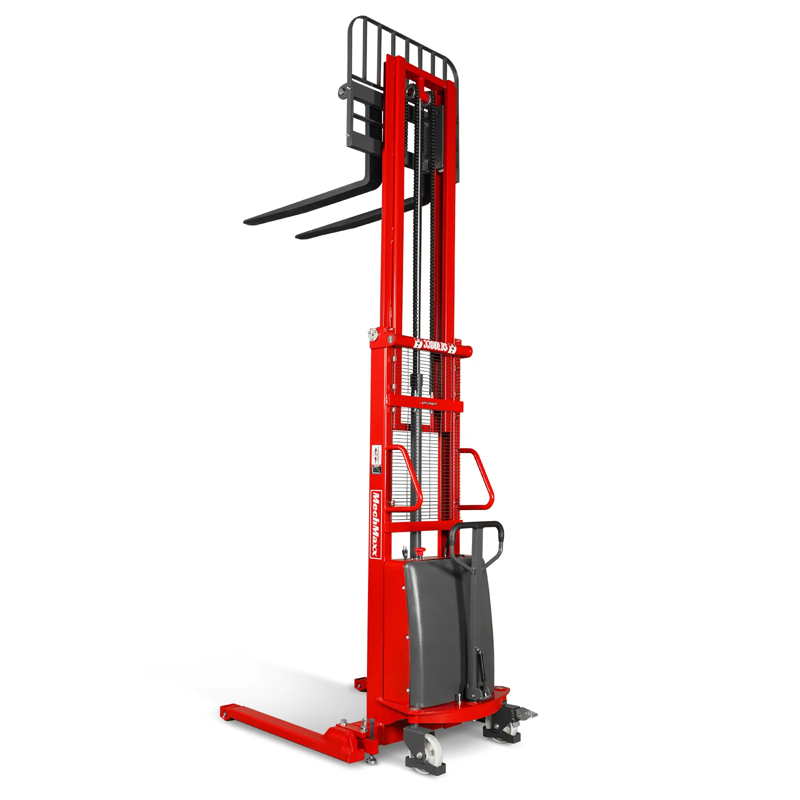 3300lbs Semi-Electric Straddle Stacker,  118" Lift,  Adjustable Legs & Forks,  S33-118S - Image 32
