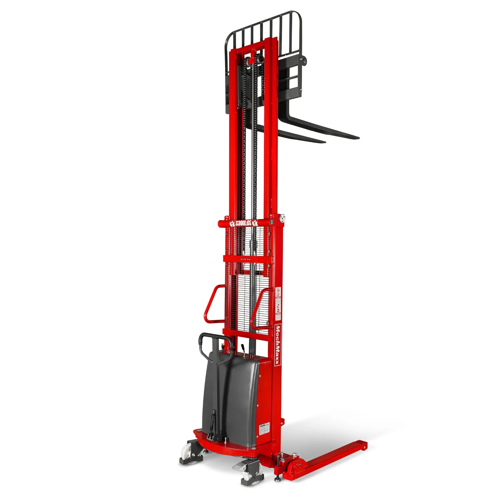 3300lbs Semi-Electric Straddle Stacker,  118" Lift,  Adjustable Legs & Forks,  S33-118S - Image 33